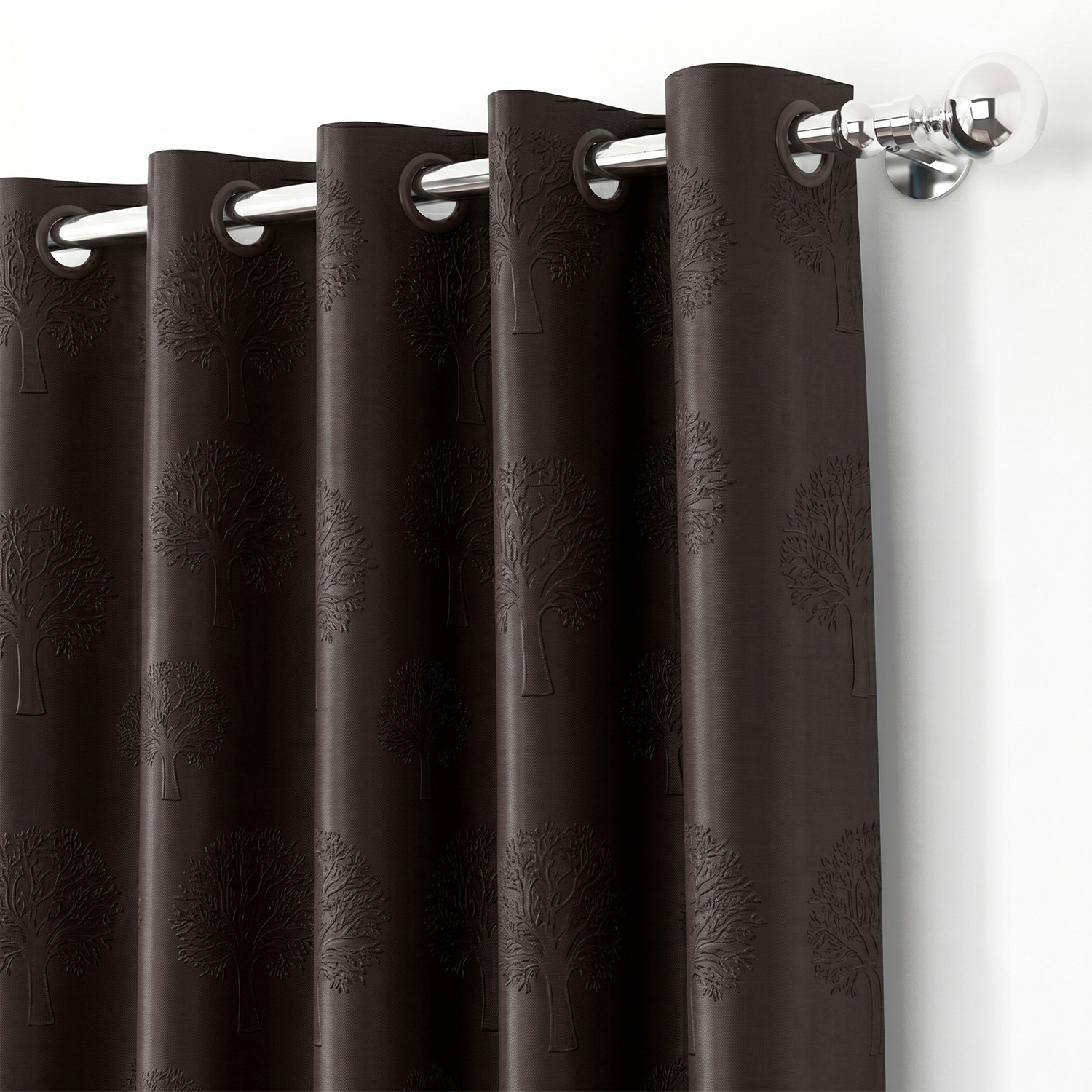 Image of Story@home 152 cm (5 ft) Window Polyester Semi Transparent Curtain (Pack Of 2) (Coffee, Solid)