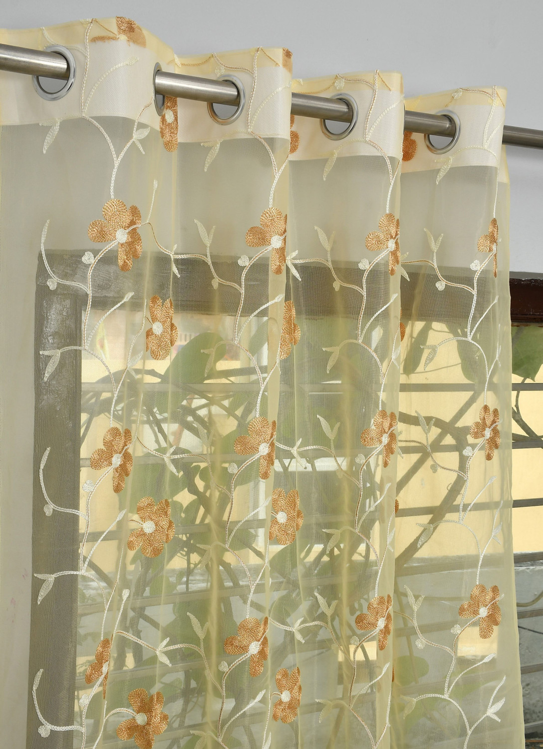 Image of Homefab India 152.4 cm (5 ft) Window Polyester Transparent Curtain (Pack Of 2)
