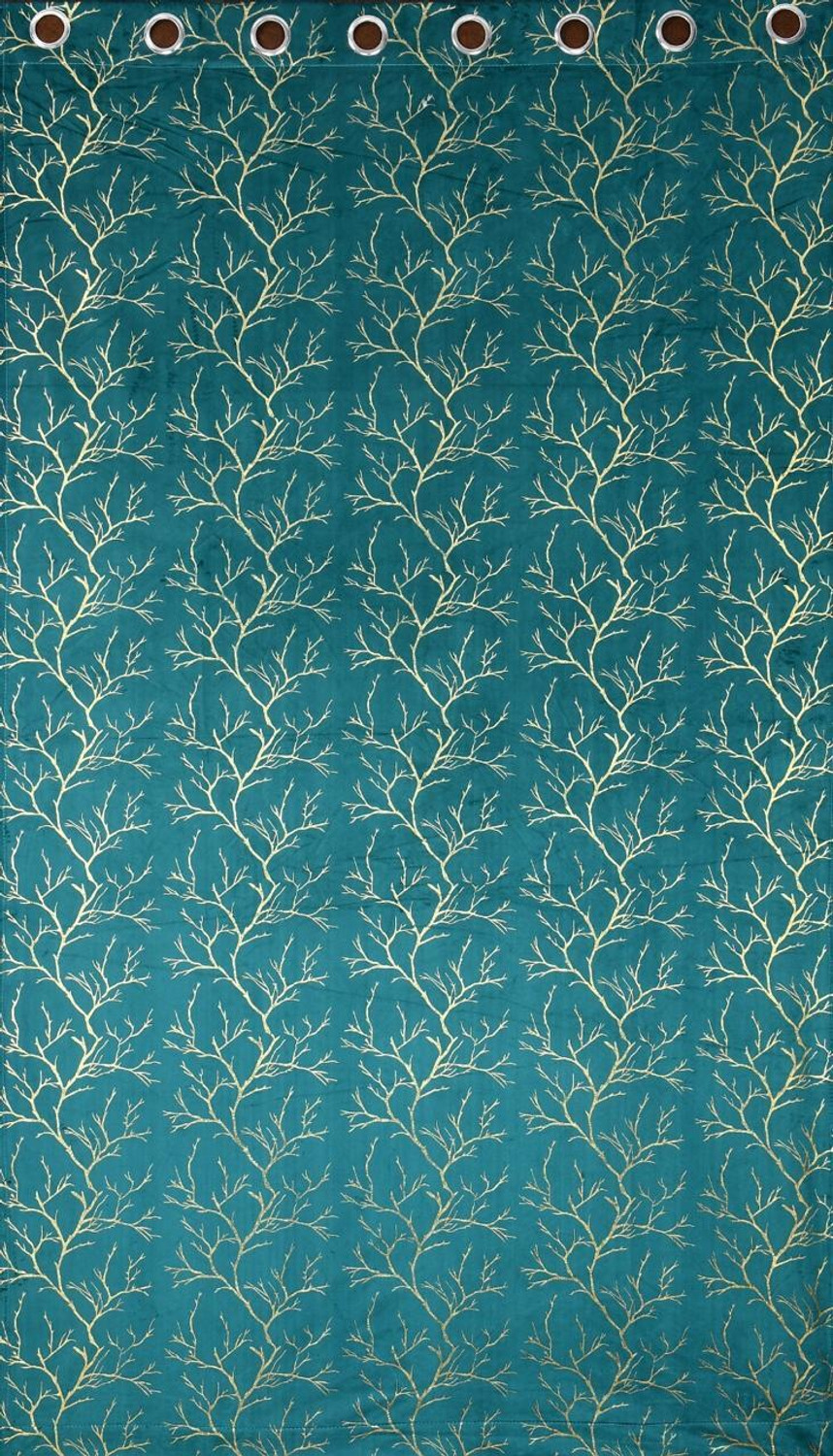 Image of VIRIDIAN DECOR 213 cm (7 ft) Door Velvet Room Darkening Curtain (Pack Of 2)