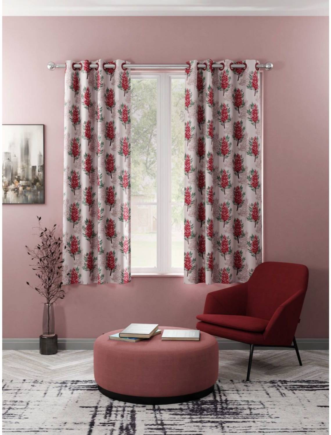 Bianca 152 cm (5 ft) Window Silk Semi Transparent Curtain (Pack Of 2)
