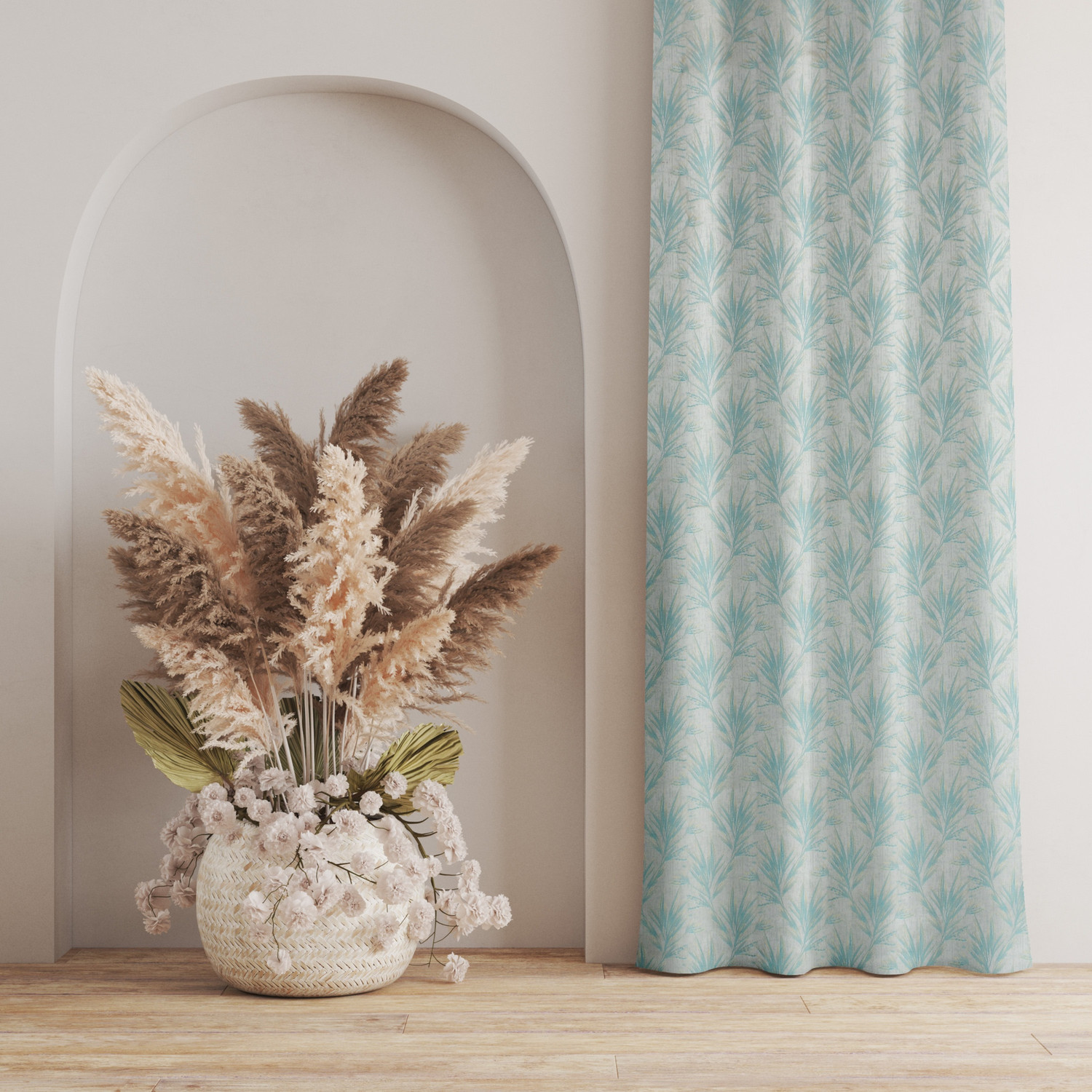 Image of VELOURA 243.84 cm (8 ft) Shower Jacquard Room Darkening Curtain (Pack Of 2)