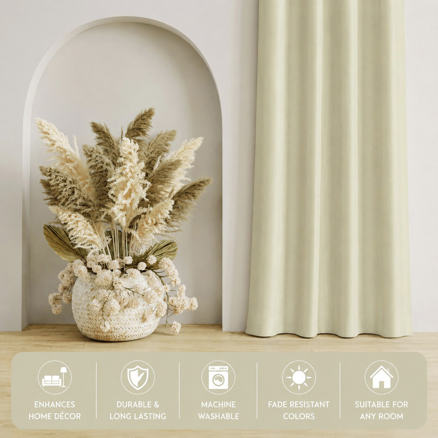 Image of Homefab India 152.4 cm (5 ft) Window Polyester Blackout Curtain (Pack Of 2)