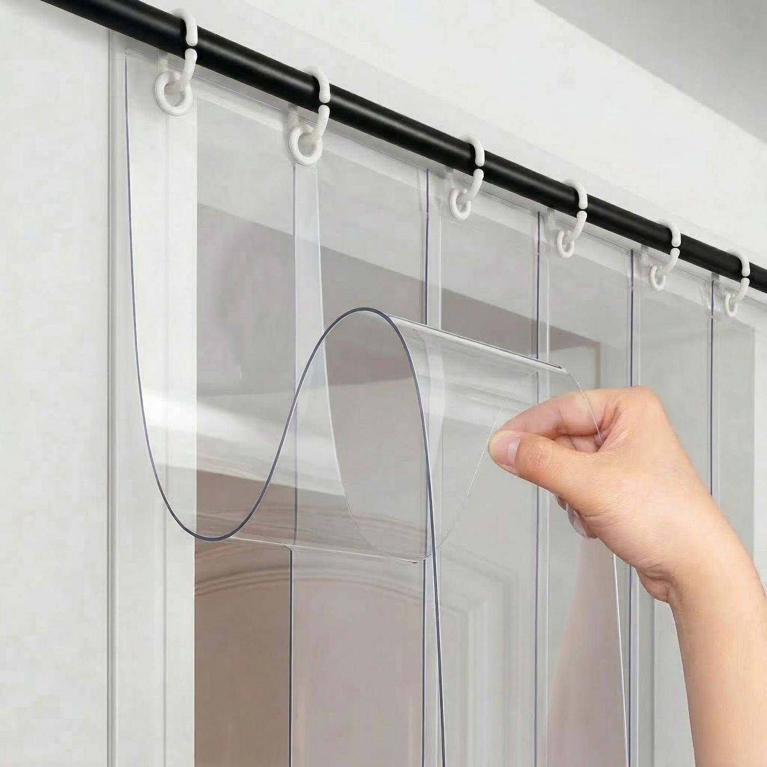 Zyraan 7 ft PVC Transparent Door Curtain - Image 4