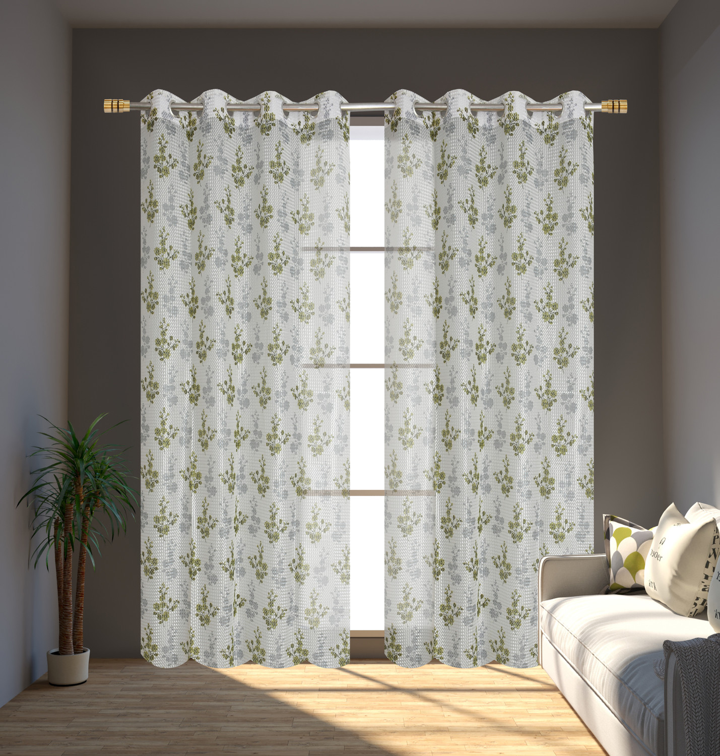 Image of Rashee Creations 213 cm (7 ft) Door Net Transparent Curtain (Pack Of 2)