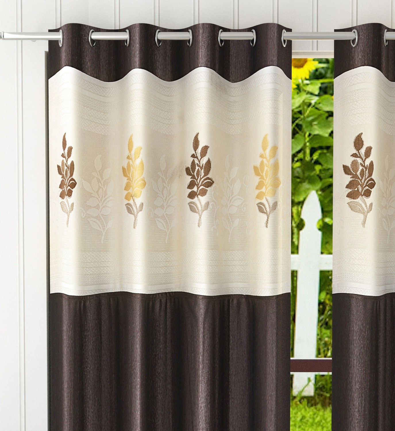 Image of Homefab India 244 cm (8 ft) Long Door Polyester Semi Transparent Curtain (Pack Of 2)