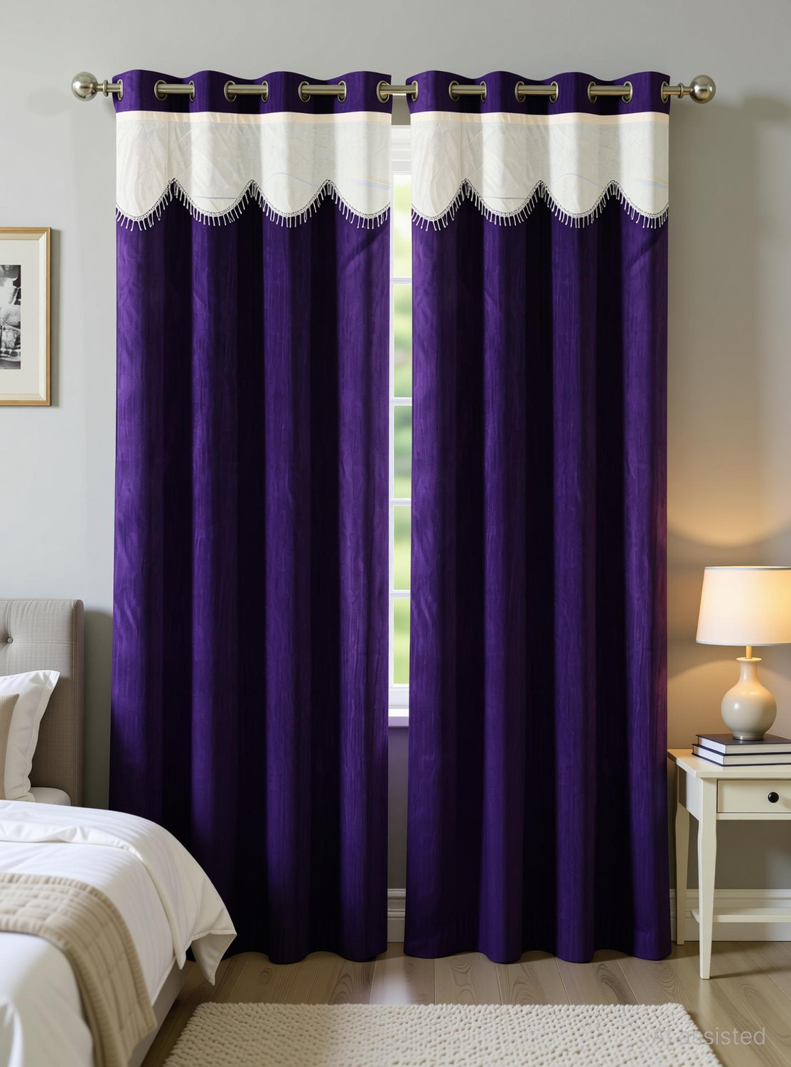 Image of EXCEL BAZAAR 152 cm (5 ft) Window Polyester Semi Transparent Curtain (Pack Of 2)