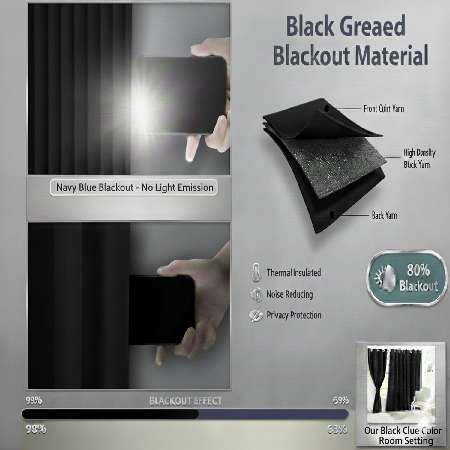 Image of Story@home 152 cm (5 ft) Window Polyester, Silk Blackout Curtain (Pack Of 2)