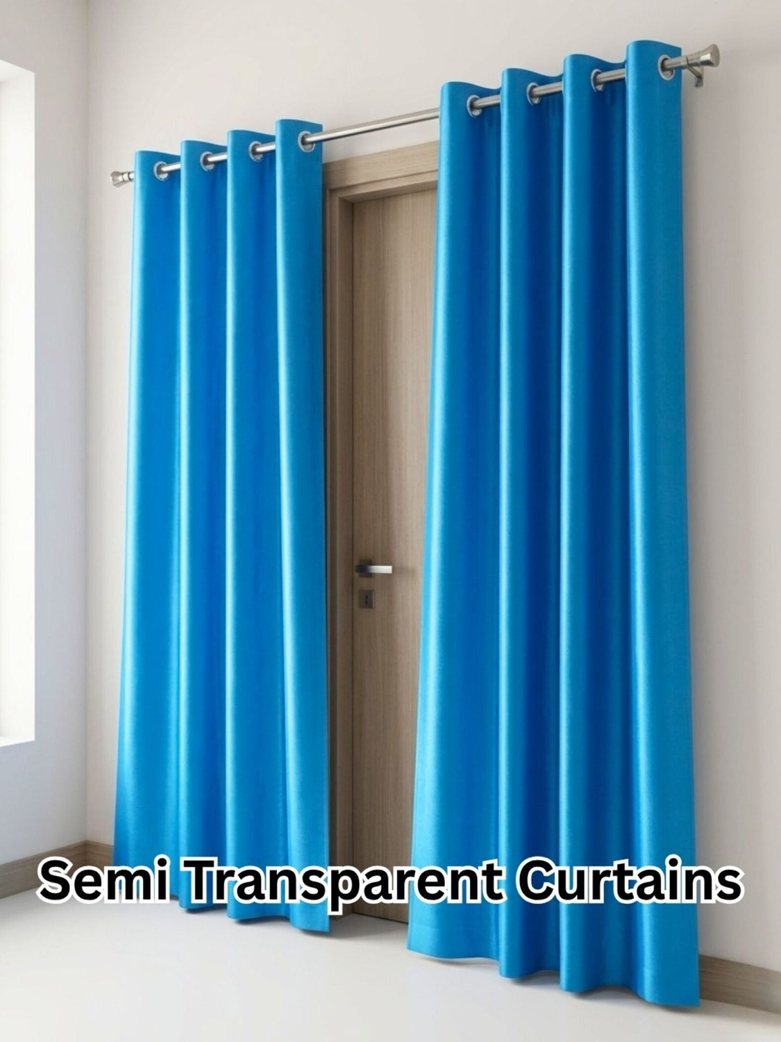 Image of Kanodia Poly Fab 213 cm (7 ft) Door Polyester Semi Transparent Curtain (Pack Of 4)
