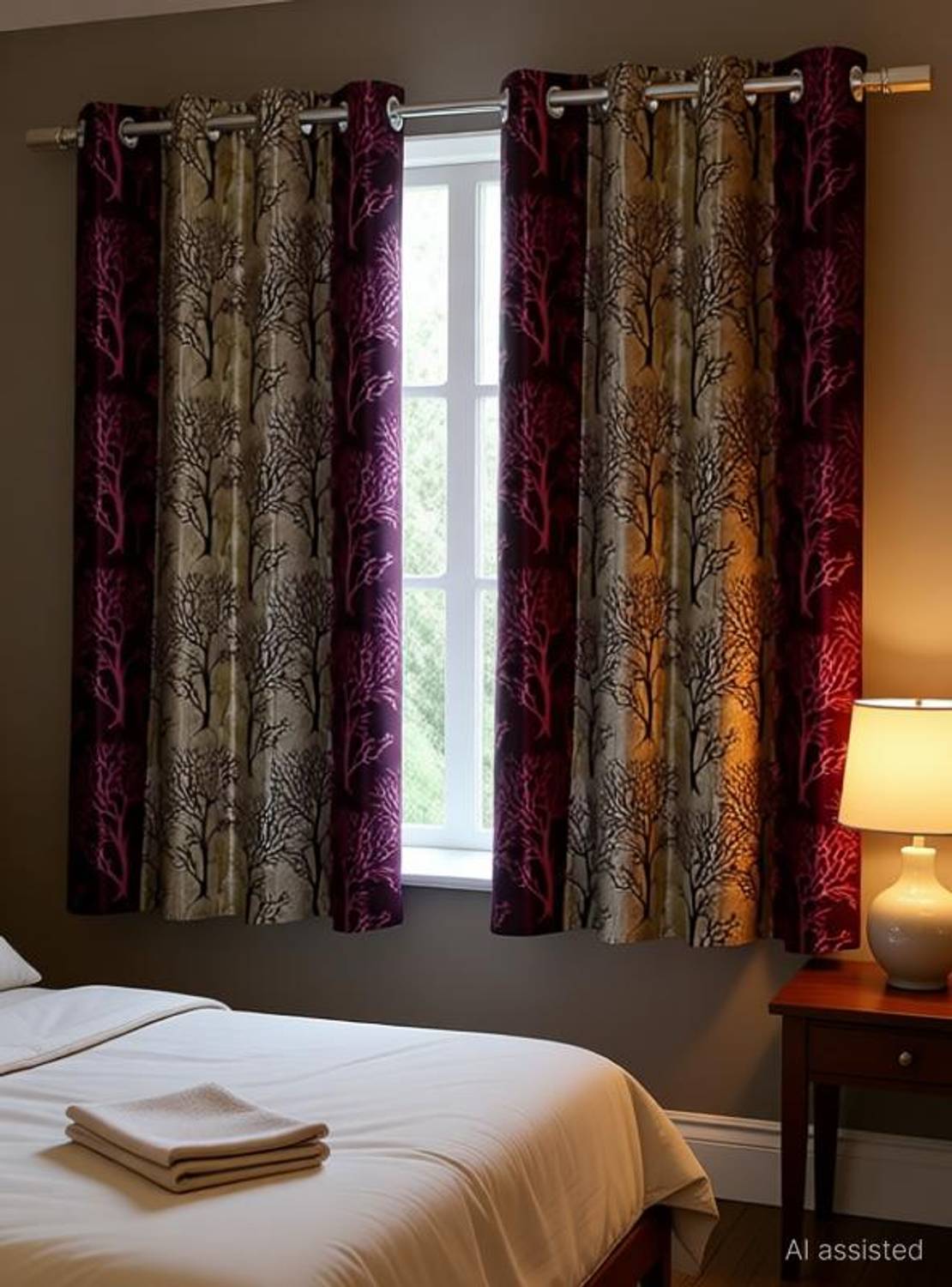 Adimanav 152.4 cm (5 ft) Window Polyester Semi Transparent Curtain (Pack Of 2)