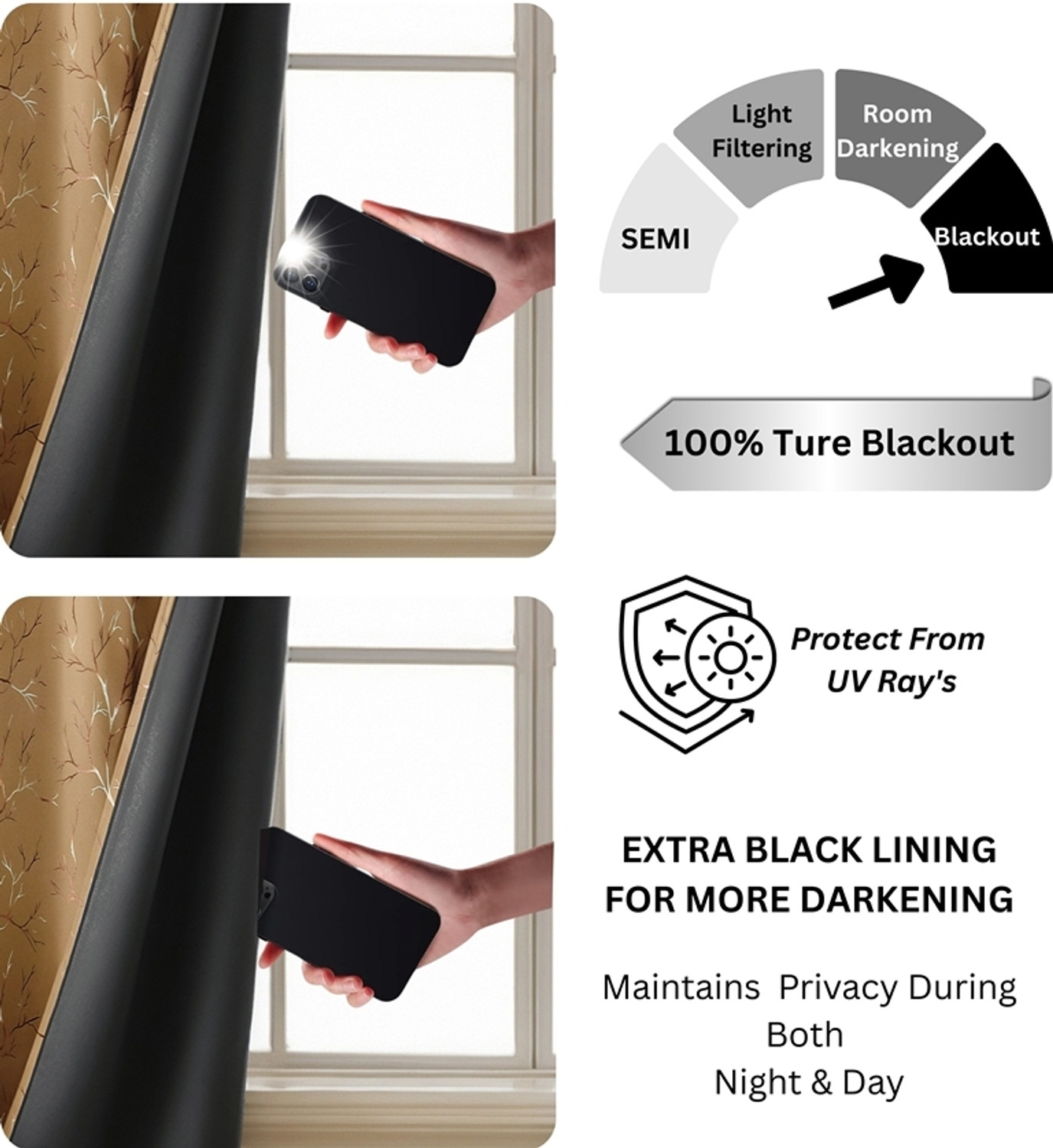 Image of VELOURA 152.4 cm (5 ft) Window Polyester Blackout Curtain (Pack Of 2)