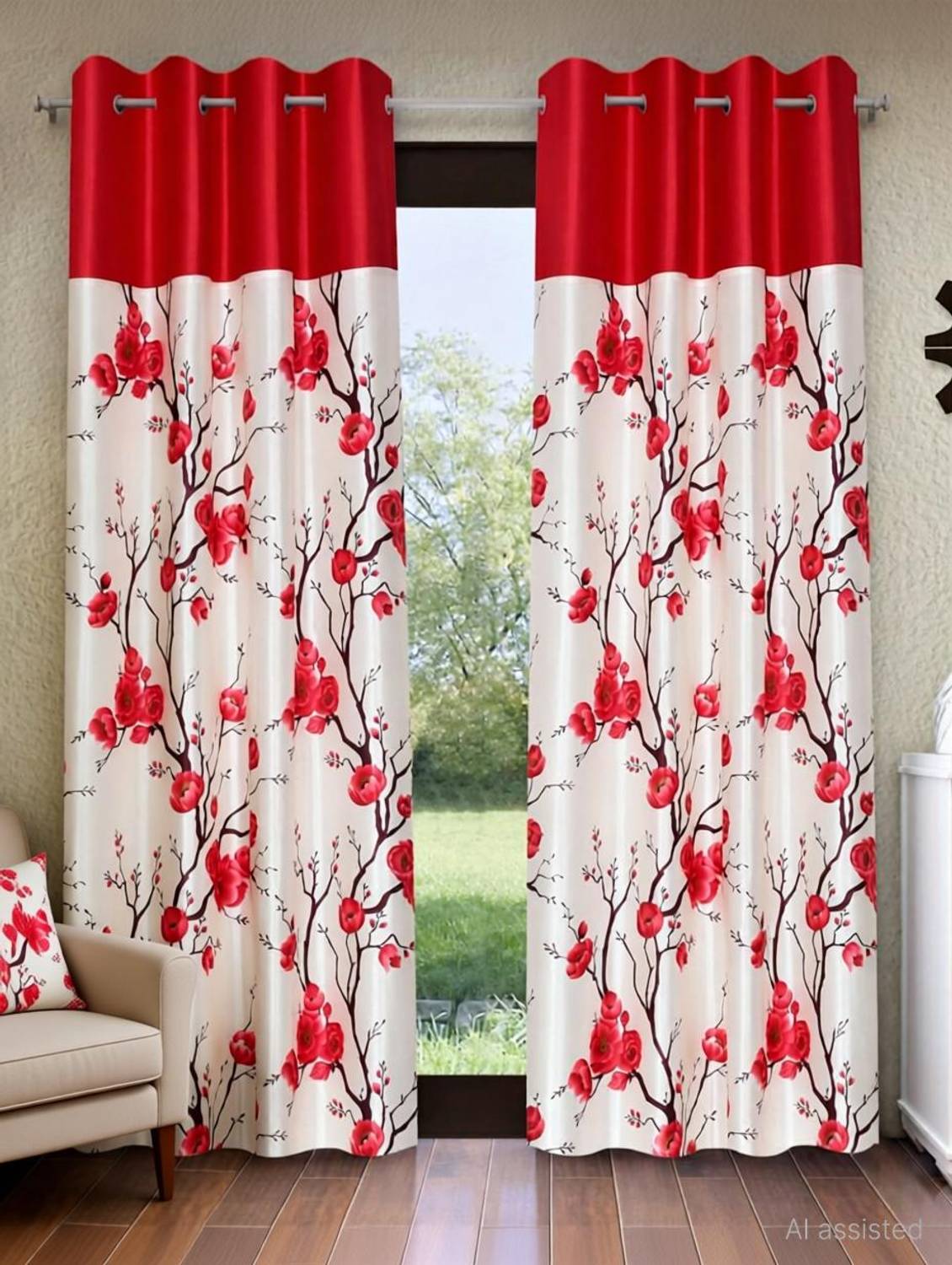 Fashion String 153 cm (5 ft) Window Polyester Semi Transparent Curtain (Pack Of 2)