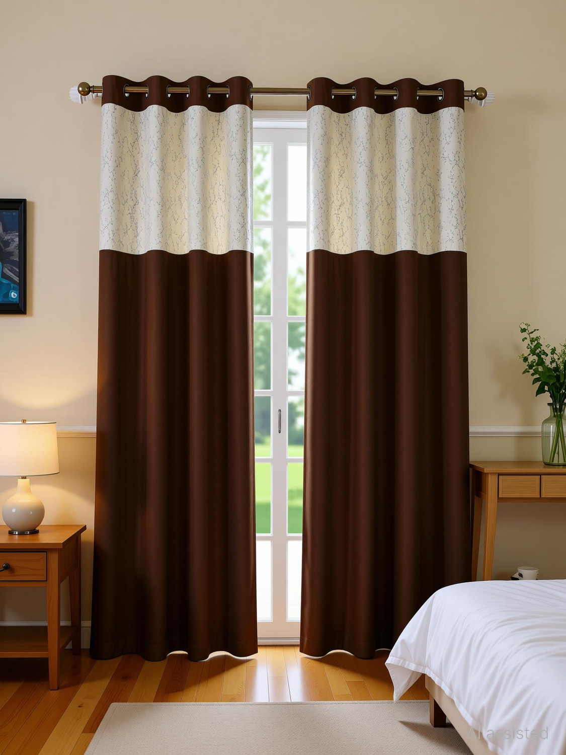 Home Stylish 213 cm (7 ft) Door Silk Blackout Curtain (Pack Of 2)