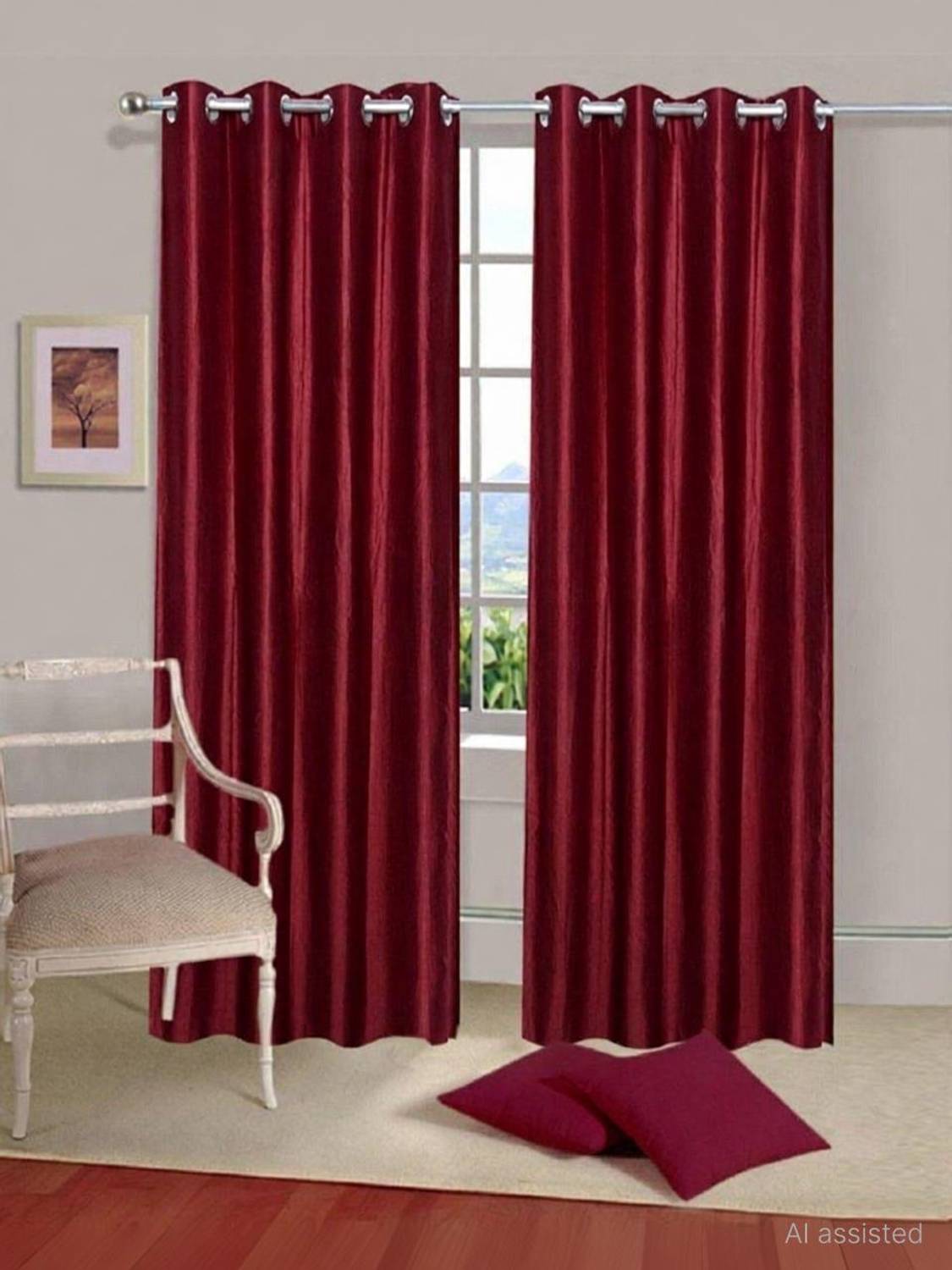 Adimanav 274.32 cm (9 ft) Long Door Polyester Room Darkening Curtain (Pack Of 2)