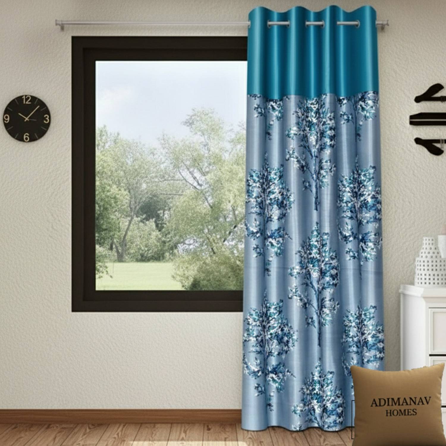 Adimanav 213.36 cm (7 ft) Door Polyester Semi Transparent Curtain Single Curtain