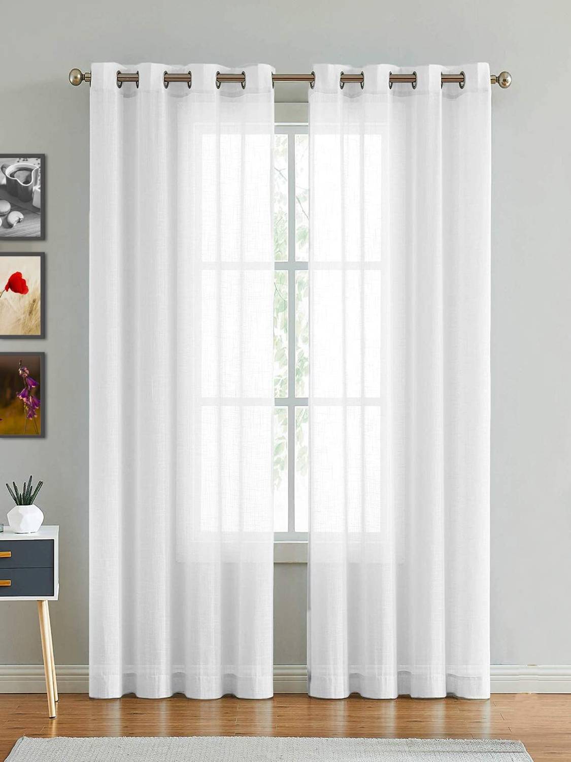 Kraftiq Homes 152 cm (5 ft) Window Blends Transparent Curtain (Pack Of 2)