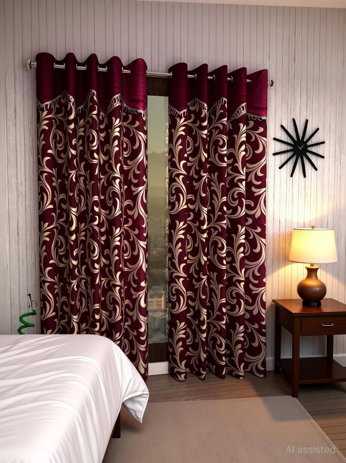 Home Sizzler 214 cm (7 ft) Door Polyester Semi Transparent Curtain (Pack Of 2)