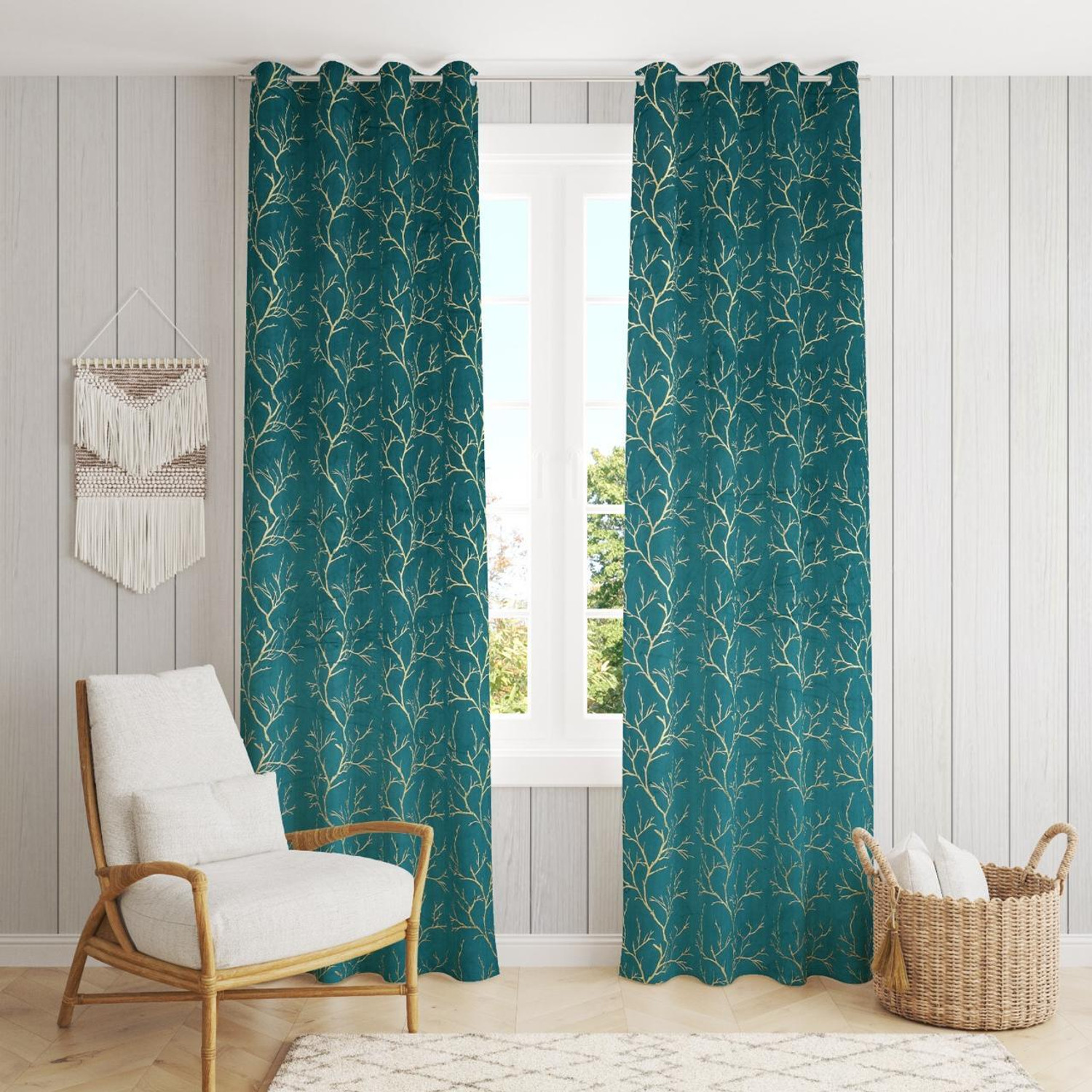 Image of VIRIDIAN DECOR 213 cm (7 ft) Door Velvet Room Darkening Curtain (Pack Of 2)
