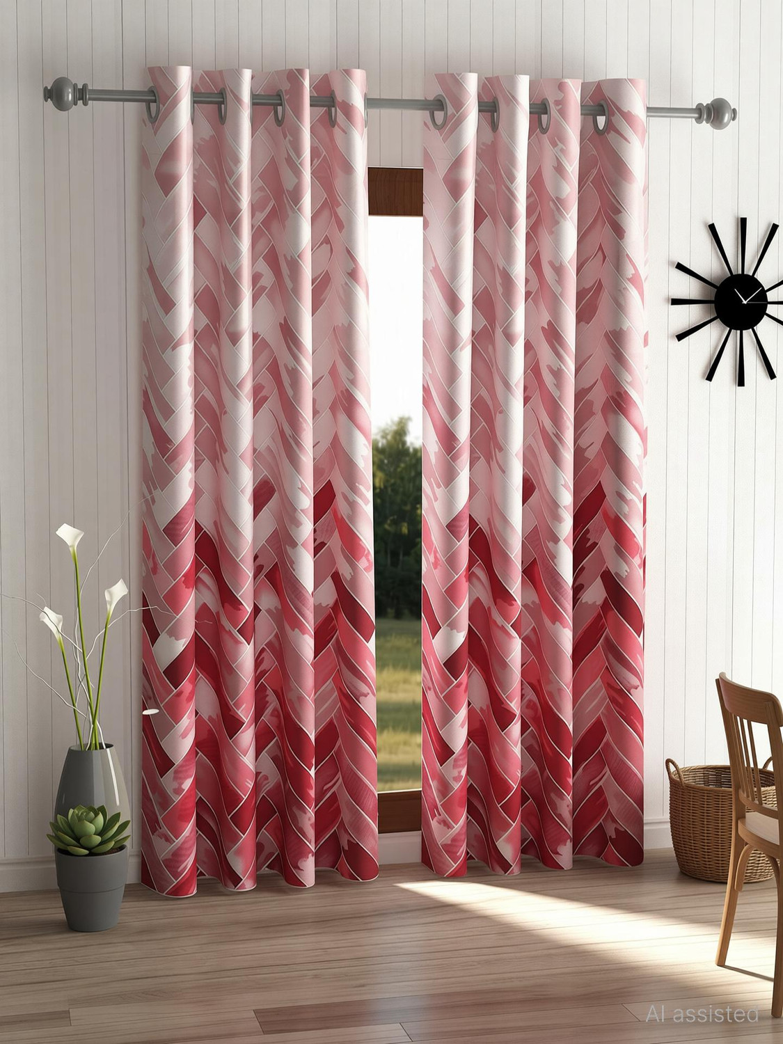 Image of Home Sizzler 244 cm (8 ft) Long Door Polyester Semi Transparent Curtain (Pack Of 2)