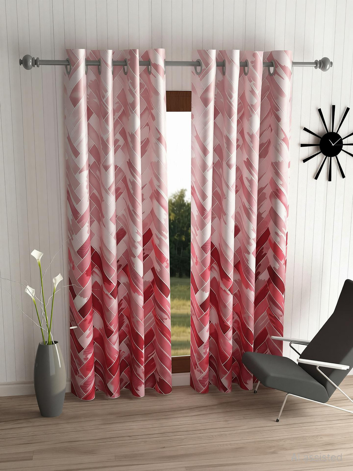 Image of Home Sizzler 244 cm (8 ft) Long Door Polyester Semi Transparent Curtain (Pack Of 2)