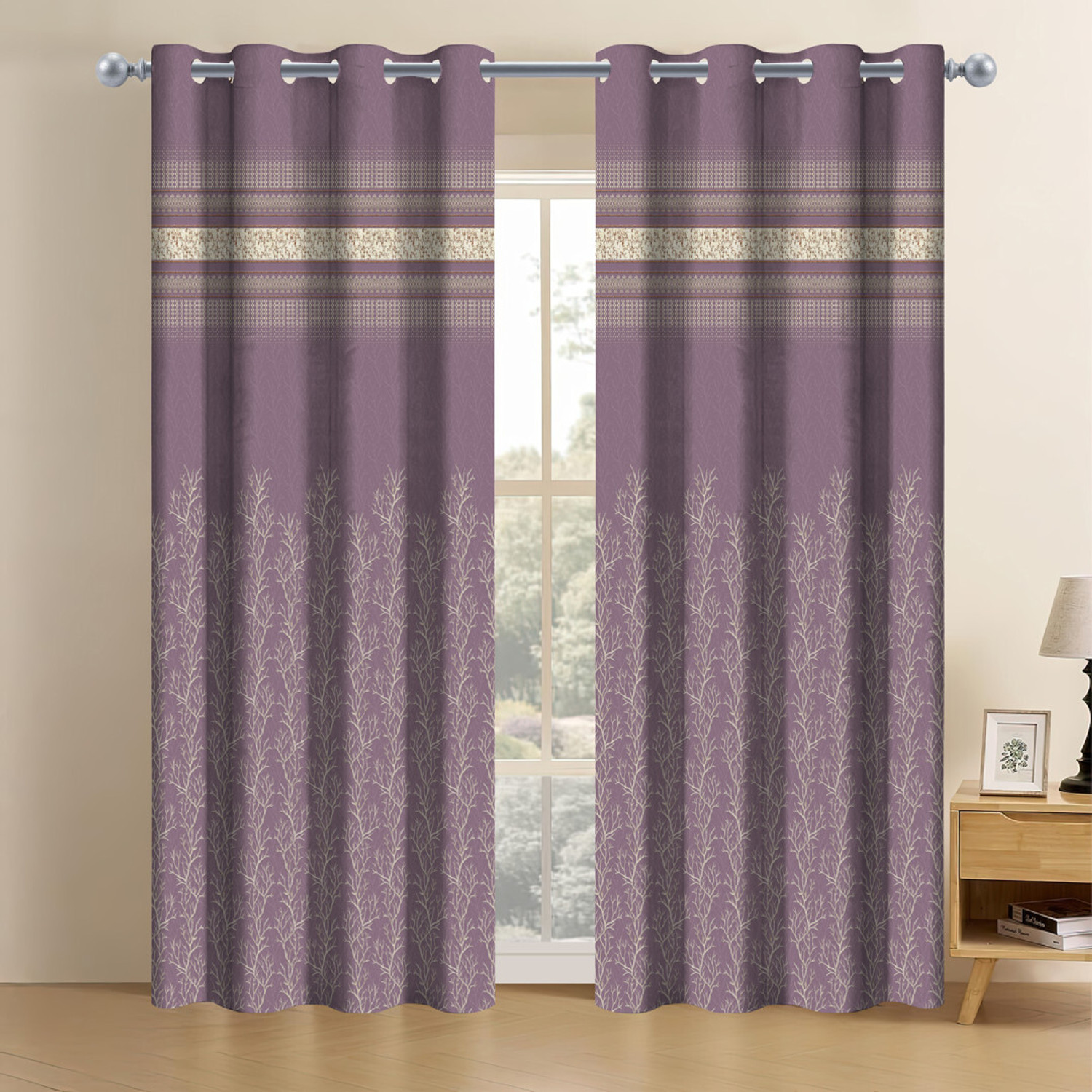 Image of HomeBrew 213.36 cm (7 ft) Long Door Polyester Room Darkening Curtain (Pack Of 2)