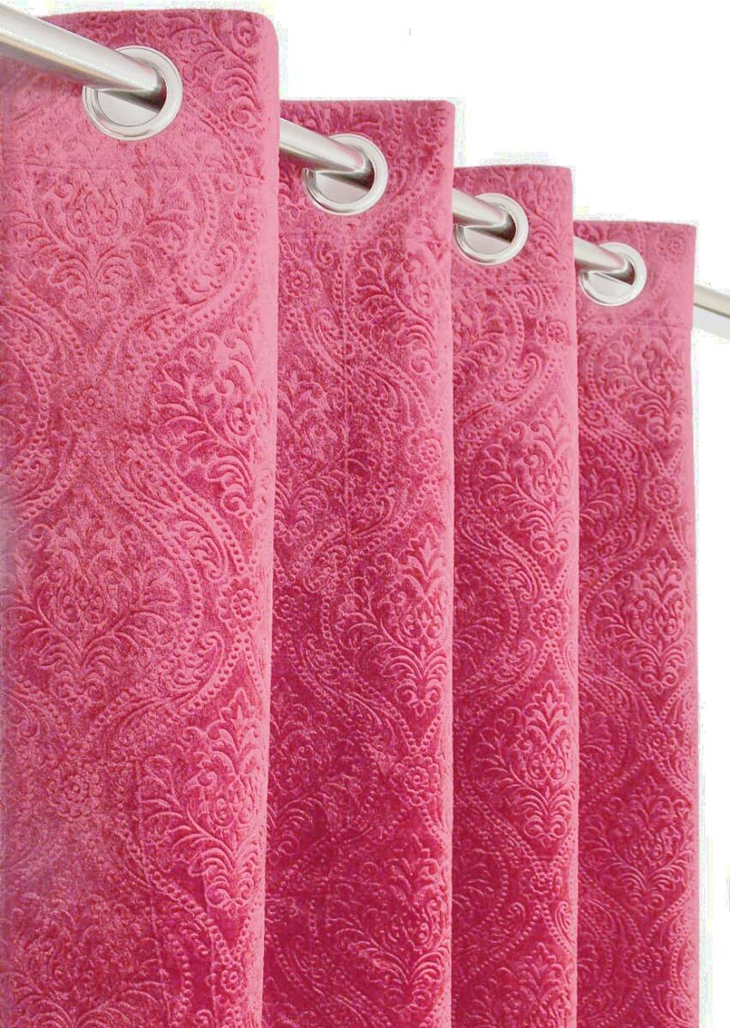 ABODRIC 152 cm (5 ft) Window Velvet Room Darkening Curtain Single Curtain