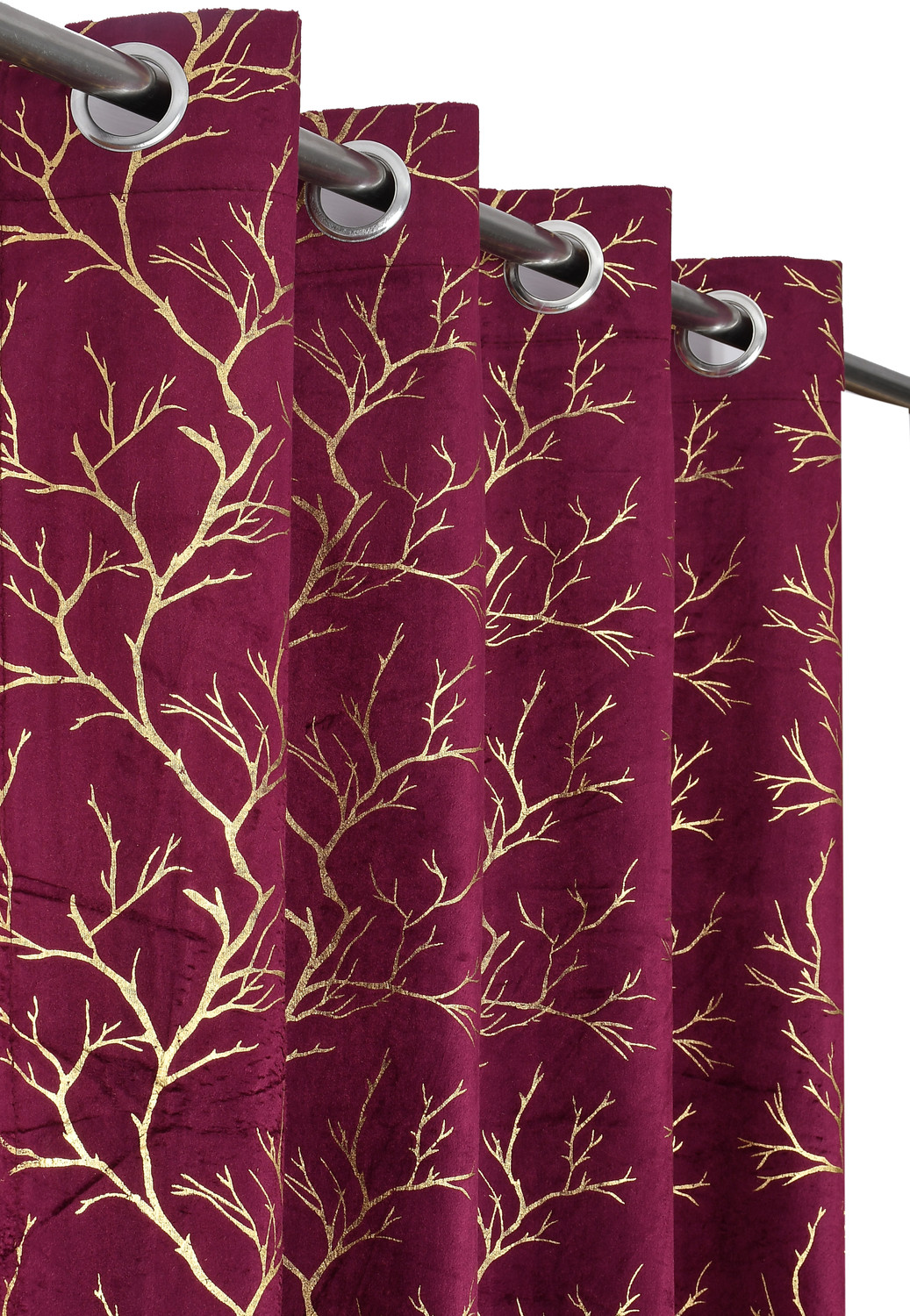 Image of Arick Home 274 cm (9 ft) Long Door Velvet Blackout Curtain (Pack Of 2)
