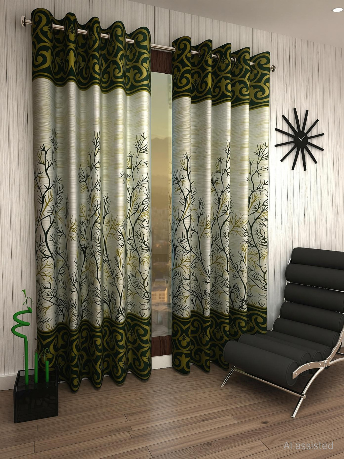 Image of Home Sizzler 244 cm (8 ft) Long Door Polyester Semi Transparent Curtain (Pack Of 2)