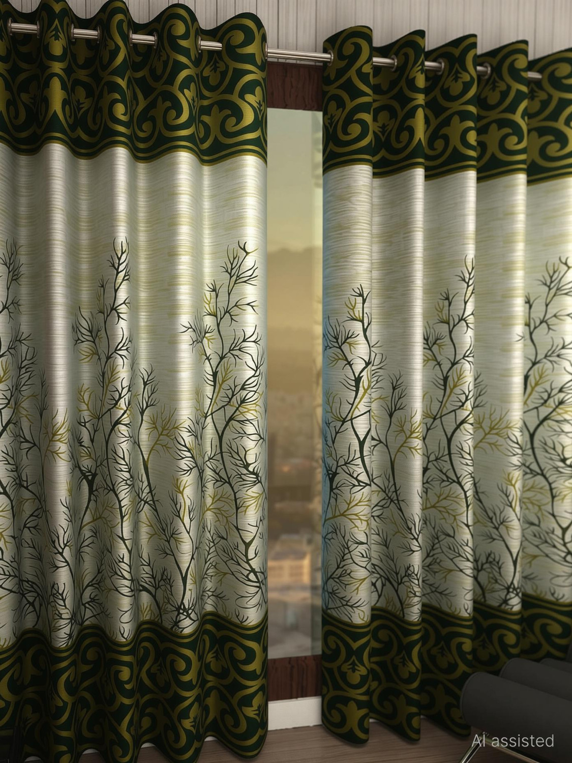 Image of Home Sizzler 244 cm (8 ft) Long Door Polyester Semi Transparent Curtain (Pack Of 2)
