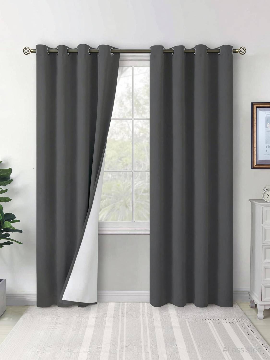 bfam 213 cm (7 ft) Door Polyester Blackout Curtain (Pack Of 2)