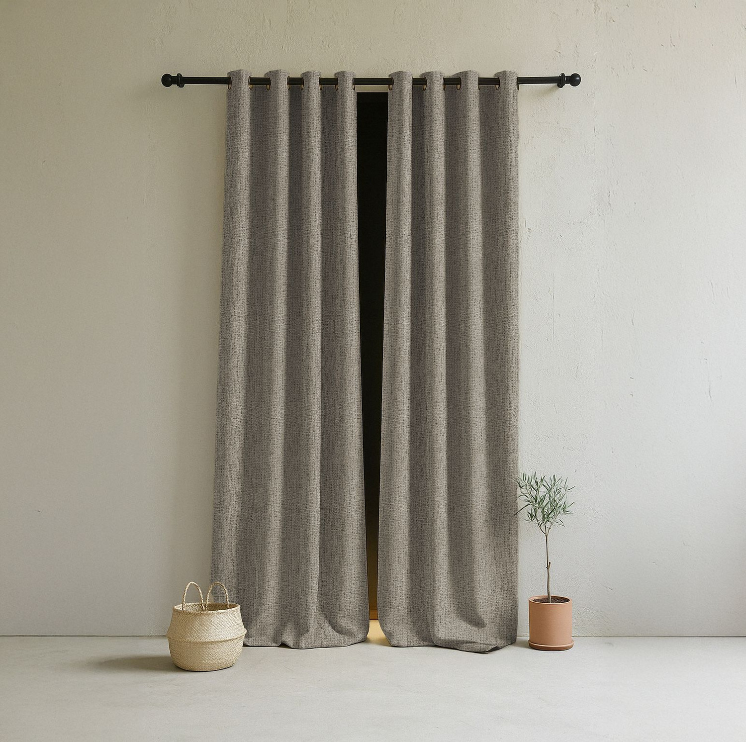 Image of LINENWALAS 243.84 cm (8 ft) Door Polyester Blackout Curtain (Pack Of 2)