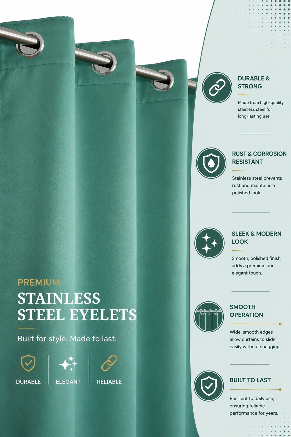 Image of Homefab India 243 cm (8 ft) Long Door Polyester Blackout Curtain (Pack Of 2)