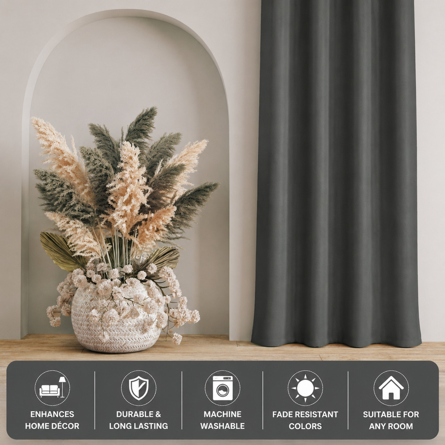 Image of Homefab India 182 cm (6 ft) Window Polyester Blackout Curtain (Pack Of 2)