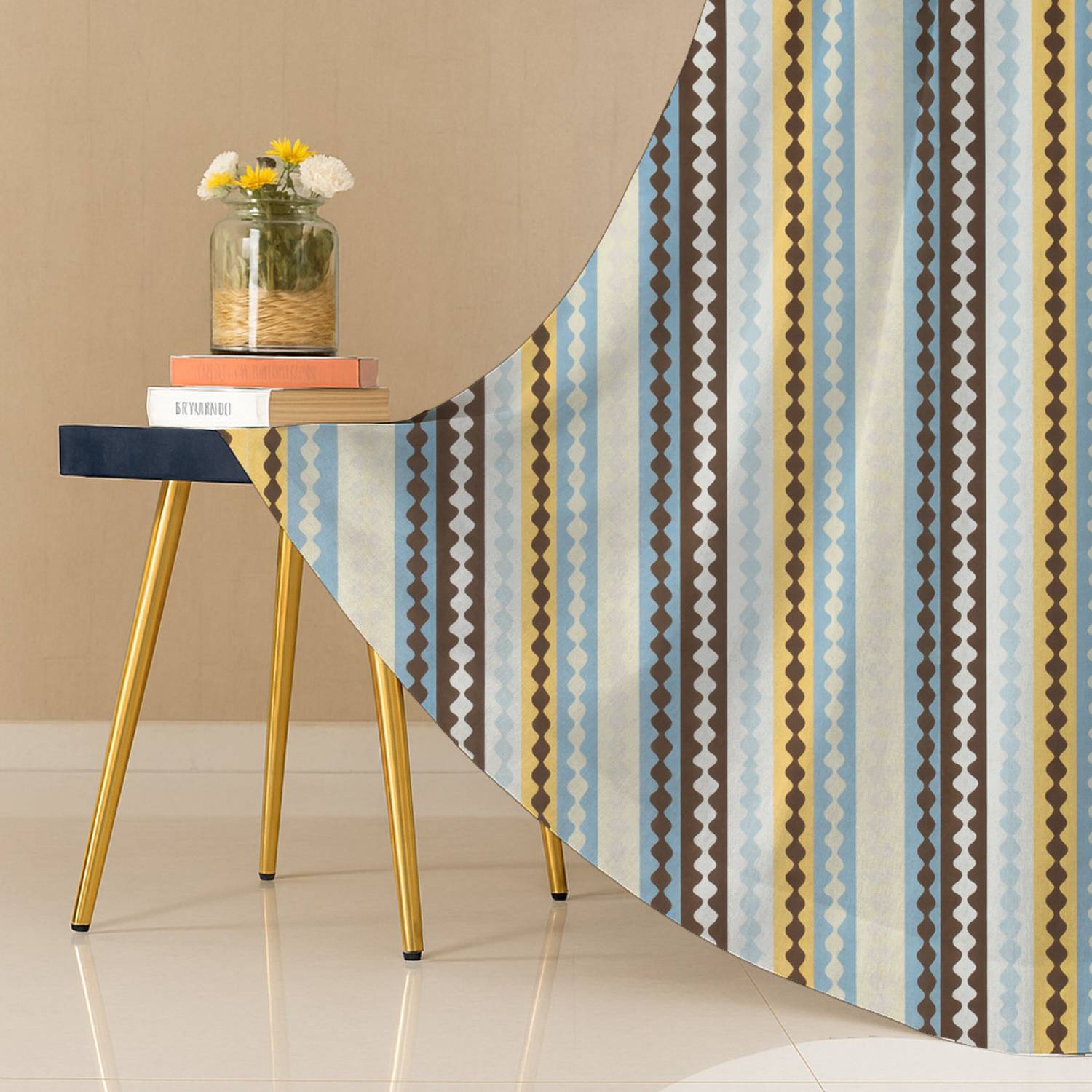 AKLTEXTILES 213 cm (7 ft) Door Cotton Room Darkening Curtain Single Curtain