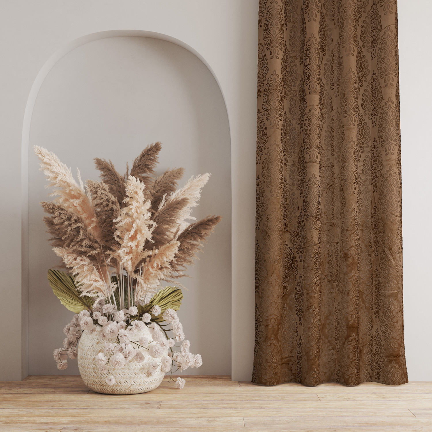 Image of Kraftiq Homes 274 cm (9 ft) Long Door Velvet Room Darkening Curtain Single Curtain