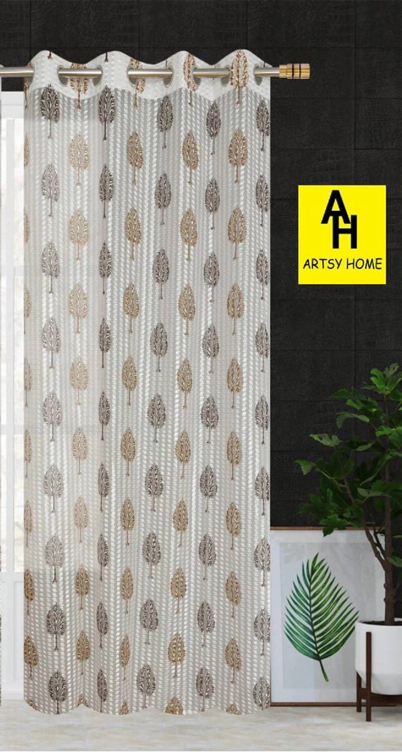 BANAVY 154 cm (5 ft) Window Tissue, Net Semi Transparent Curtain Single Curtain