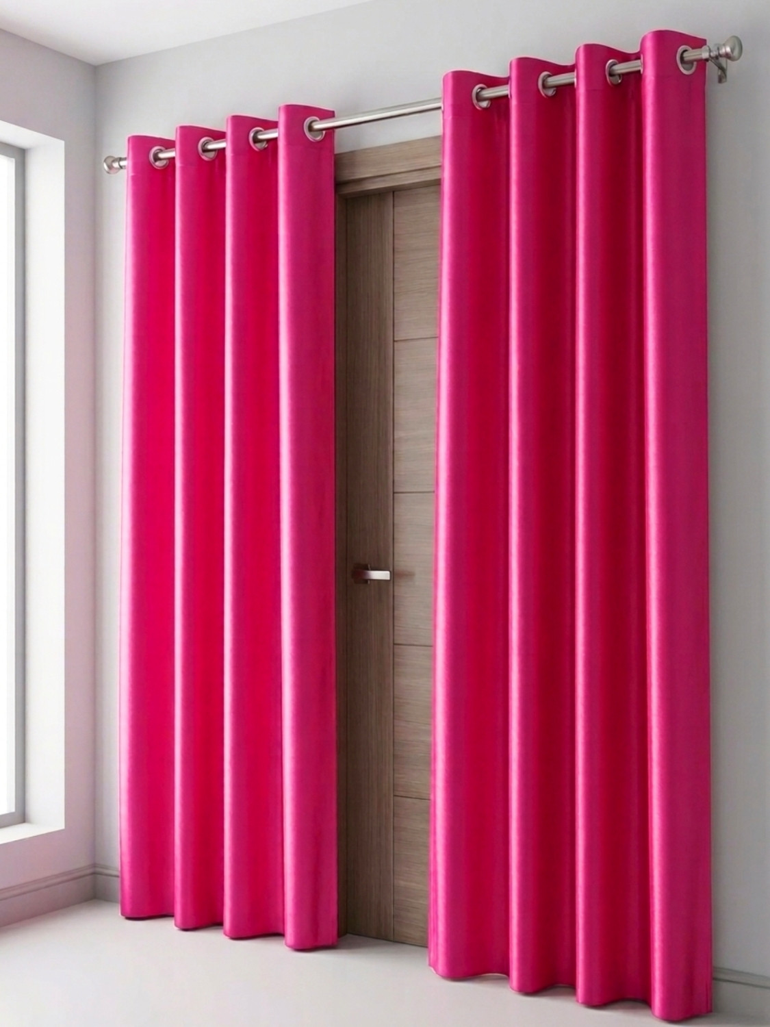 Image of Kanodia Poly Fab 152.4 cm (5 ft) Window Polyester Semi Transparent Curtain (Pack Of 2)