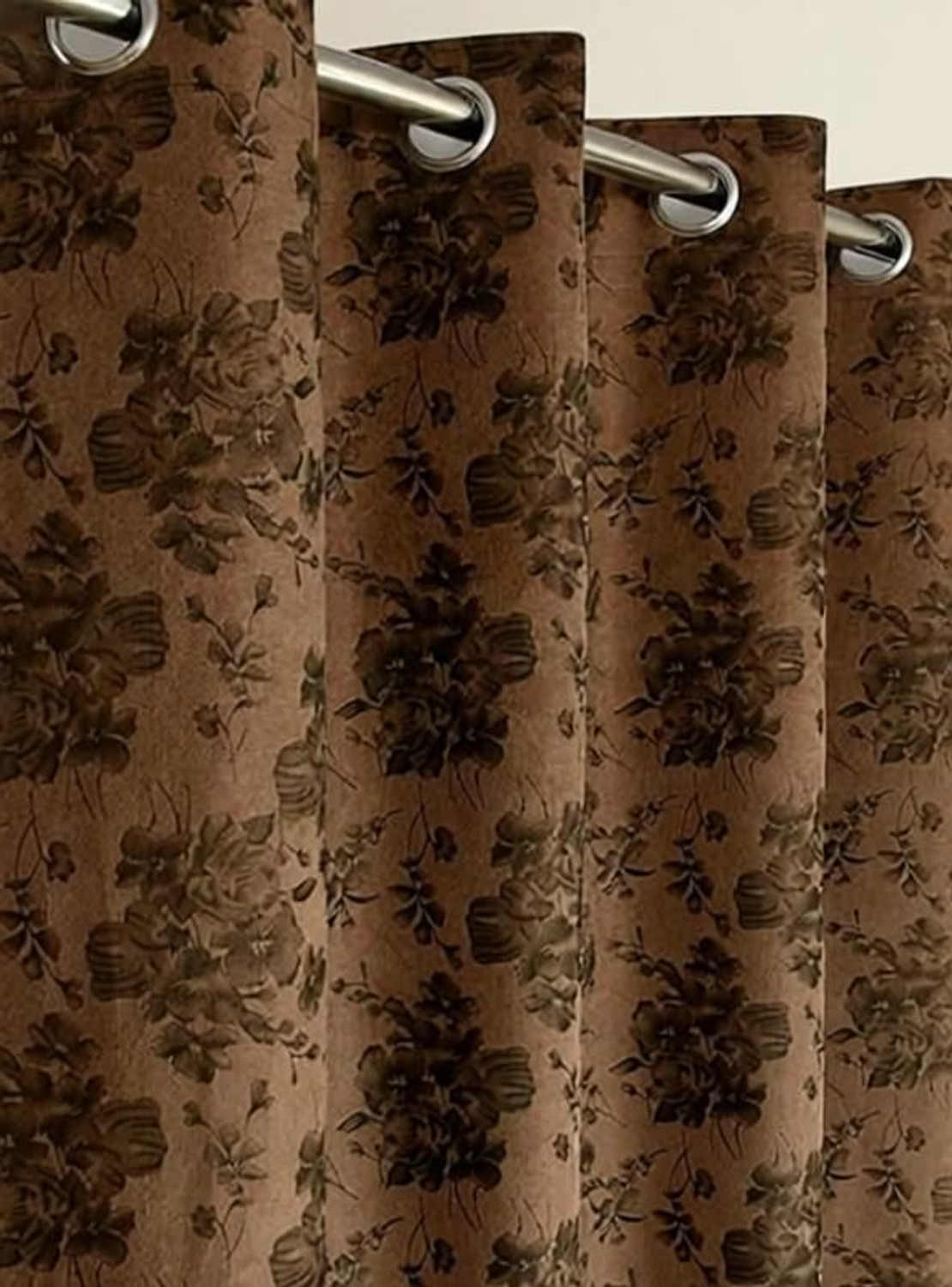 Image of Kraftiq Homes 243 cm (8 ft) Door Velvet Room Darkening Curtain Single Curtain