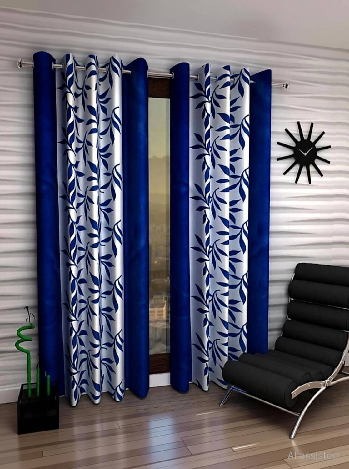 DTODEXPRESS 213.3 cm (7 ft) Door Polyester Semi Transparent Curtain (Pack Of 2)