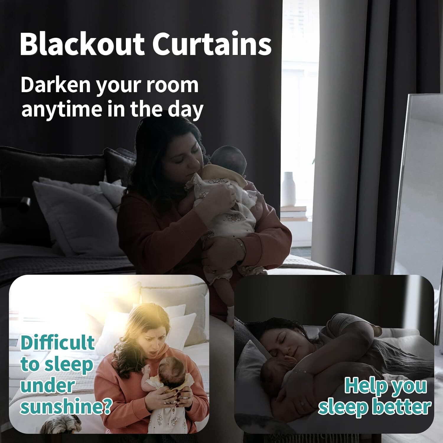 Image of bfam 274 cm (9 ft) Long Door Polyester Blackout Curtain (Pack Of 2)