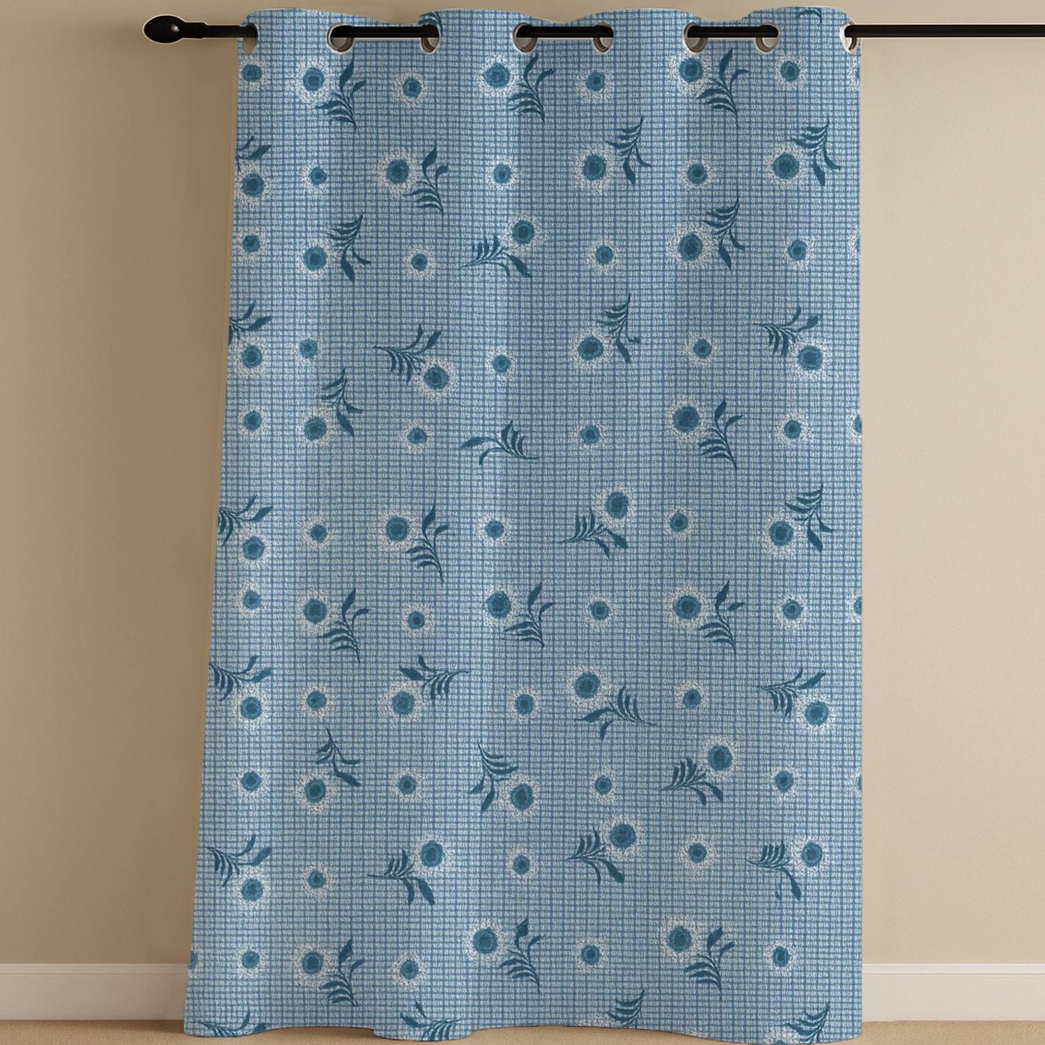 AKLTEXTILES 274 cm (9 ft) Long Door Cotton Room Darkening Curtain Single Curtain