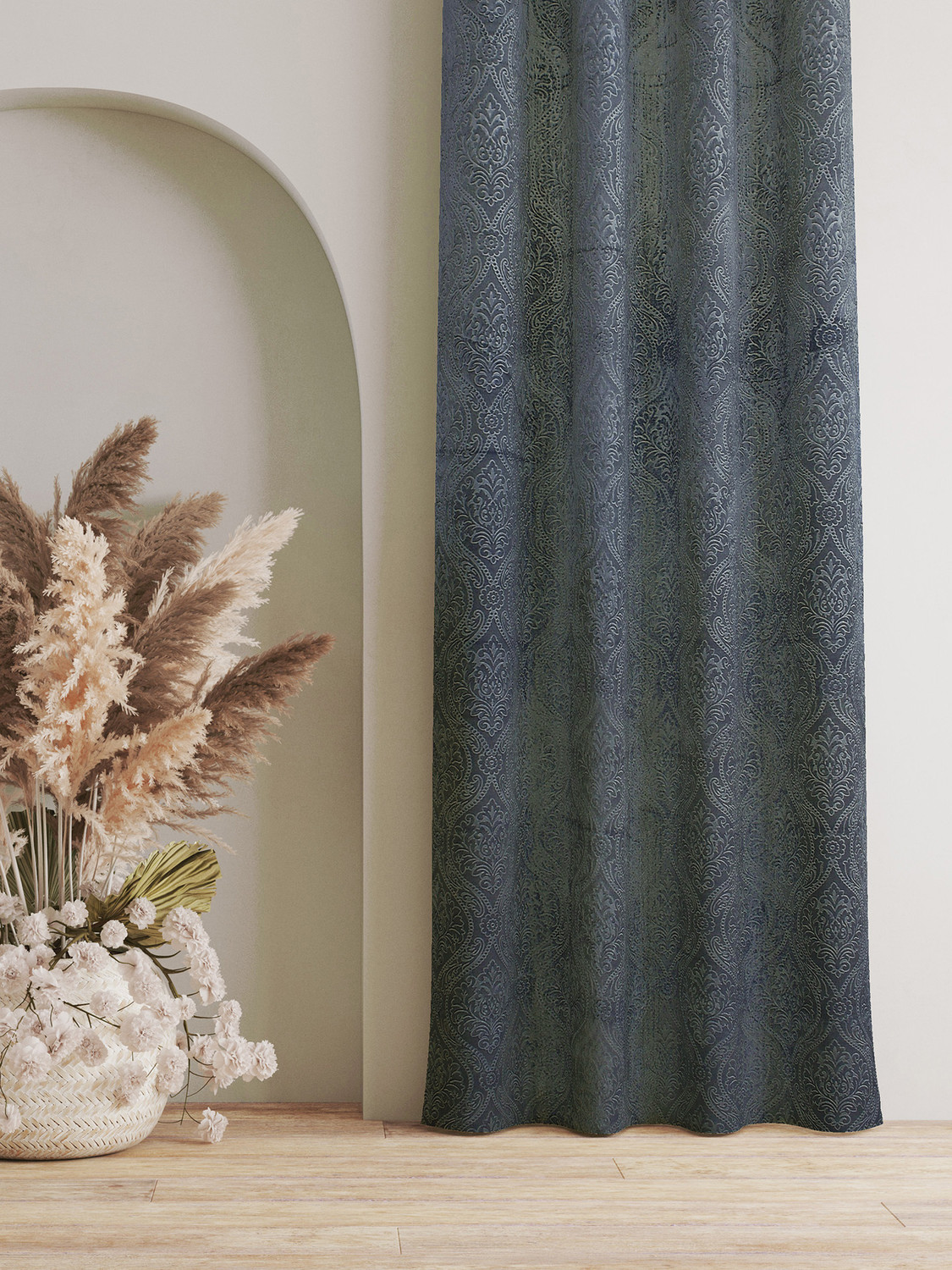 Image of Homefab India 214 cm (7 ft) Door Velvet Room Darkening Curtain (Pack Of 2)