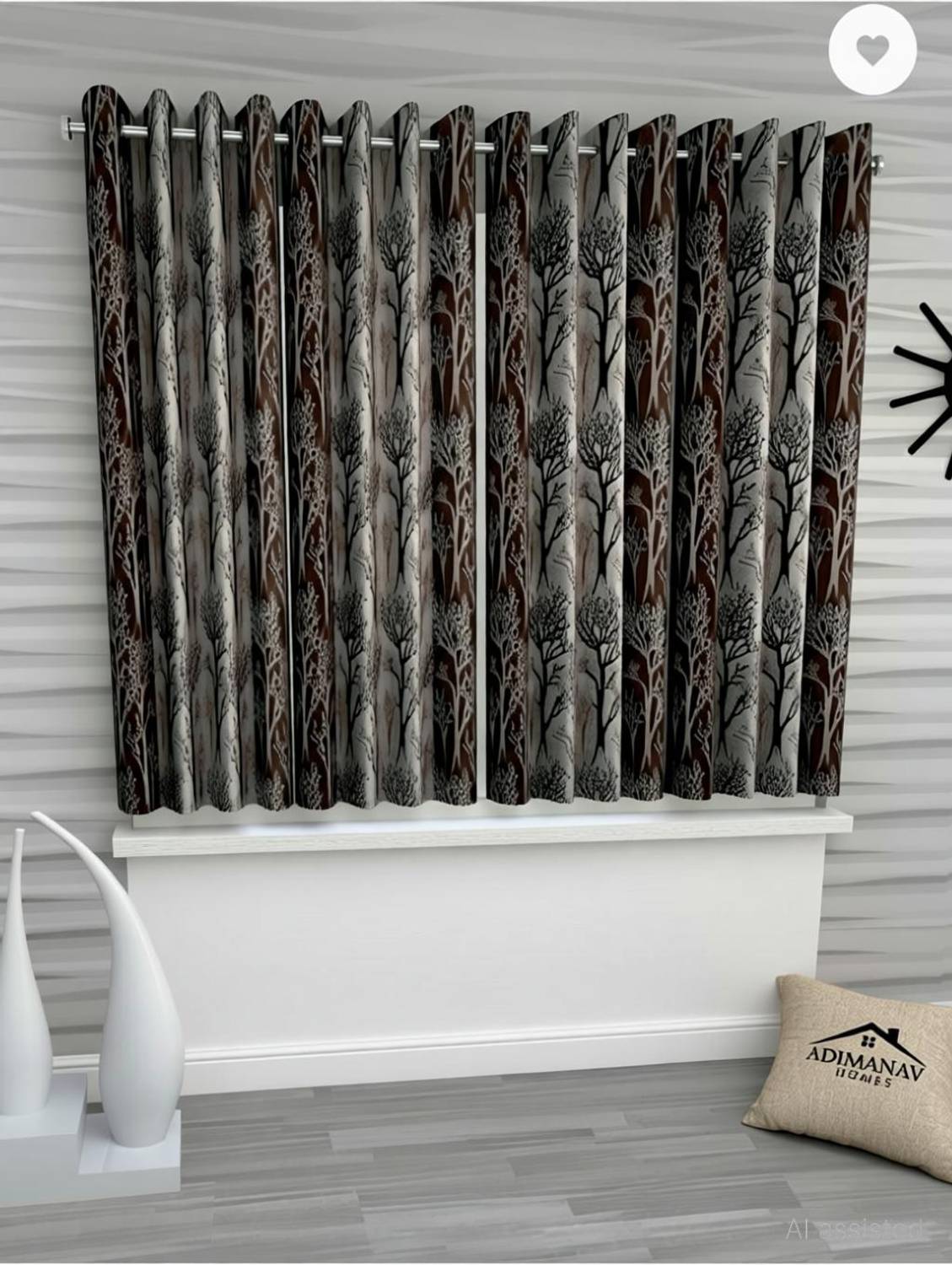 Adimanav 152.4 cm (5 ft) Window Polyester Semi Transparent Curtain (Pack Of 4)