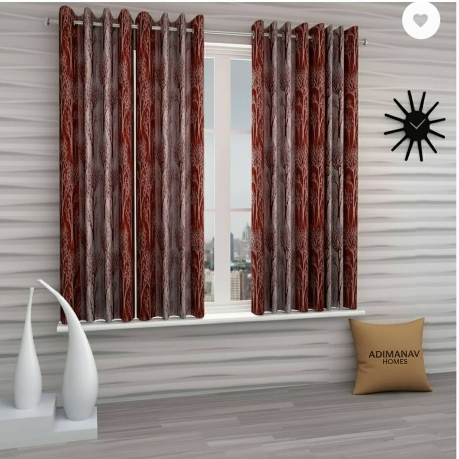 Adimanav 152.4 cm (5 ft) Window Polyester Semi Transparent Curtain (Pack Of 4)