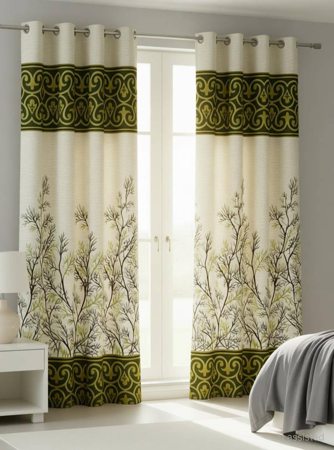 Home Sizzler 214 cm (7 ft) Door Polyester Semi Transparent Curtain (Pack Of 2)