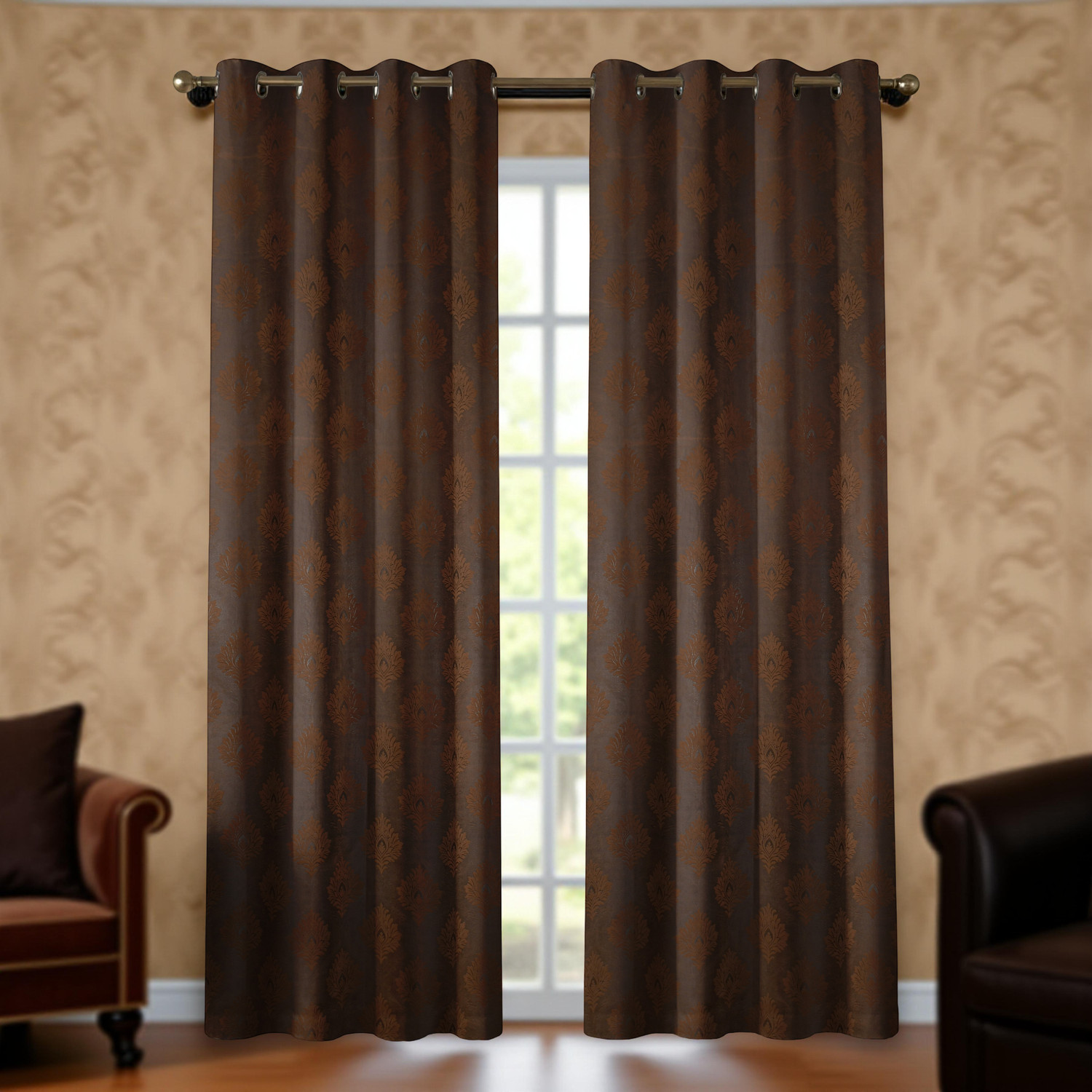 Image of Home Stylish 152 cm (5 ft) Window Velvet Blackout Curtain (Pack Of 2)