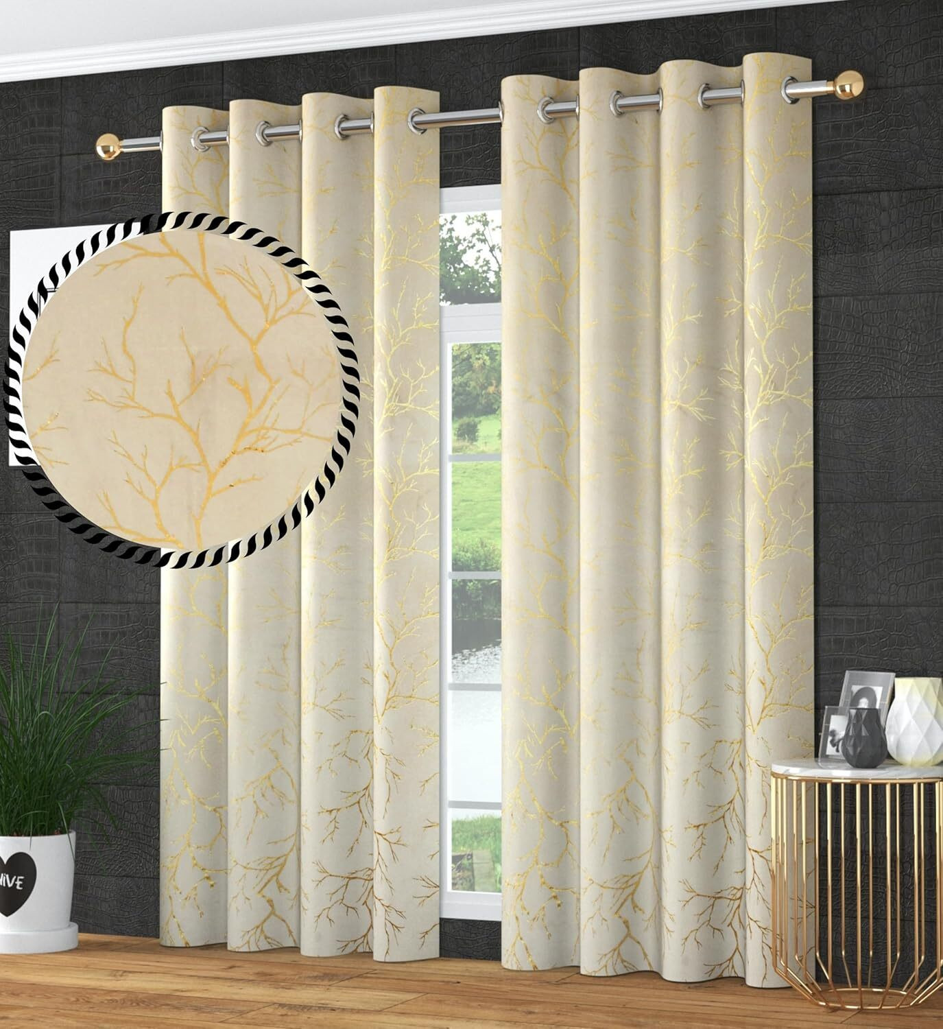 Image of Home Stylish 274 cm (9 ft) Long Door Velvet Room Darkening Curtain (Pack Of 2)