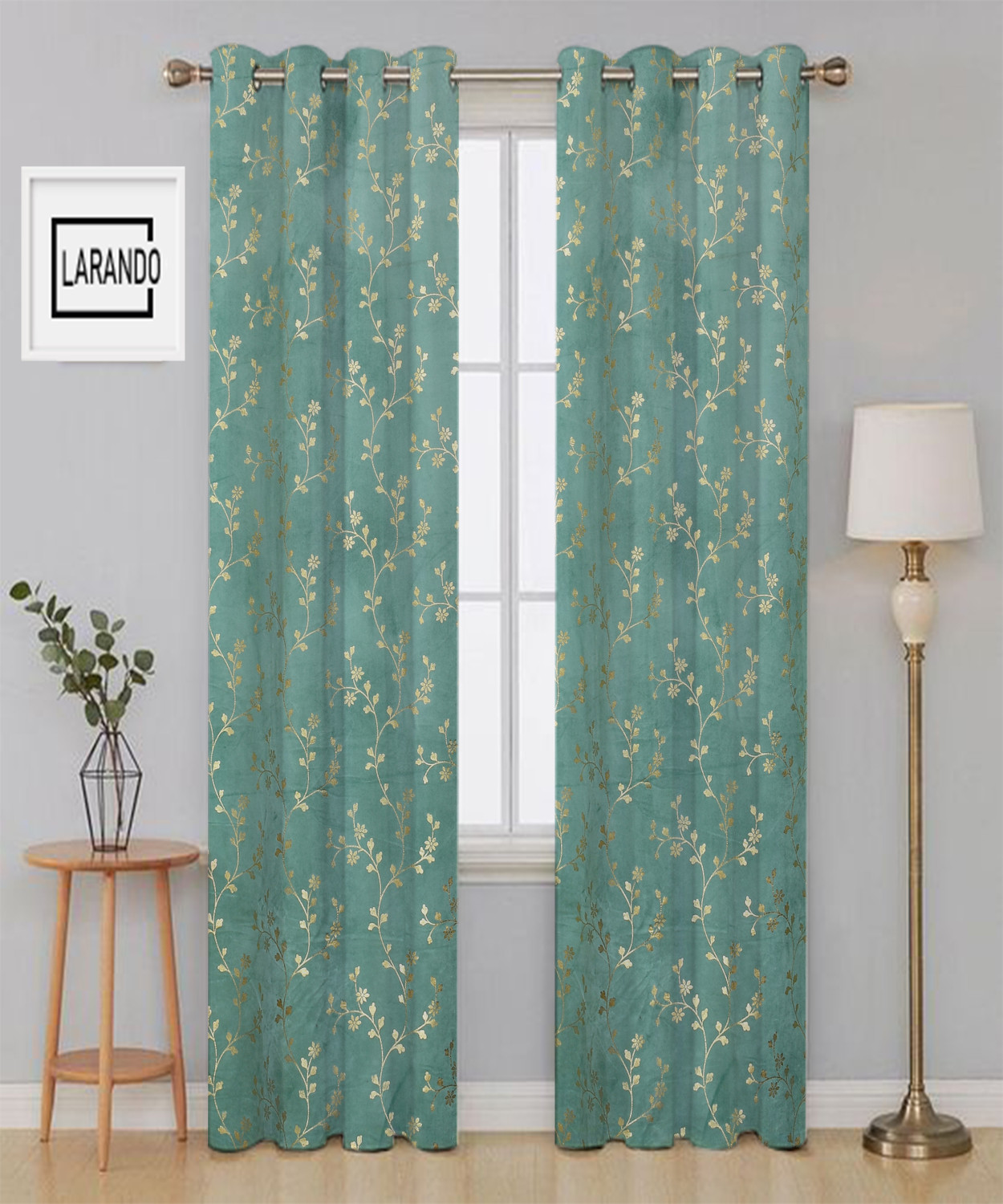 Image of Shadeshimmer 152.4 cm (5 ft) Window Velvet Room Darkening Curtain (Pack Of 2)