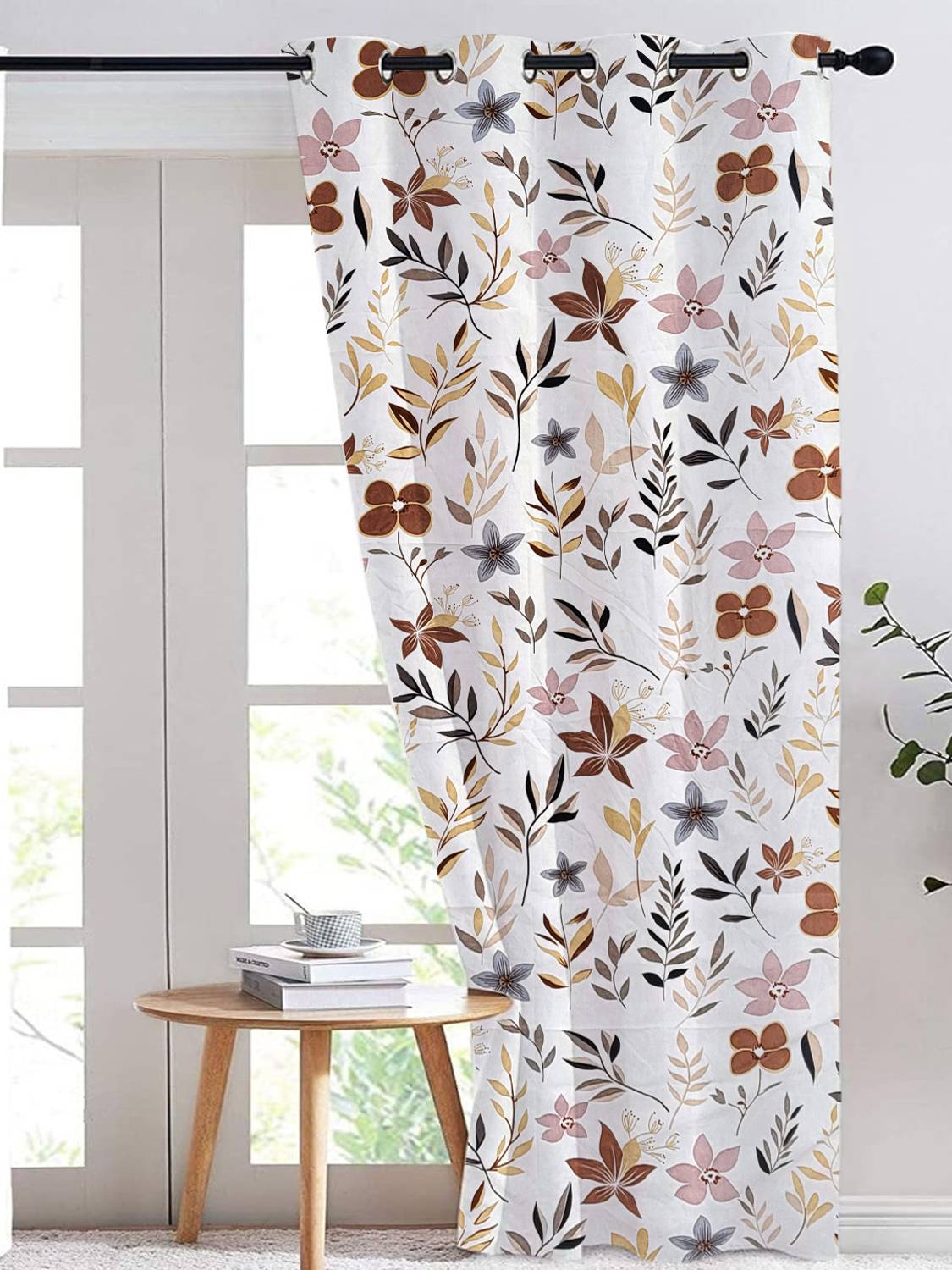 Ana 274 cm (9 ft) Long Door Cotton Room Darkening Curtain Single Curtain