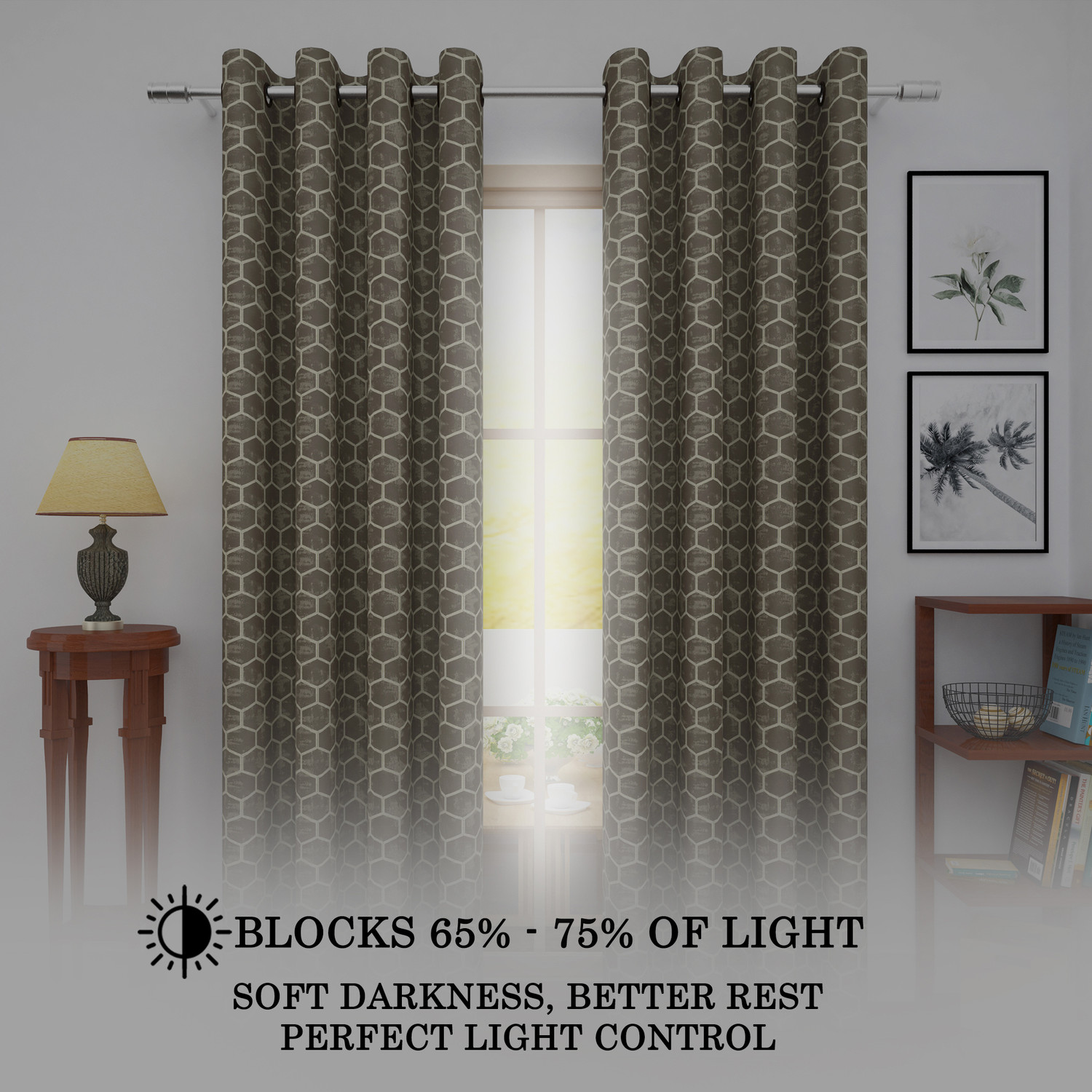 Image of Story@home 215 cm (7 ft) Door Jacquard Room Darkening Curtain Single Curtain