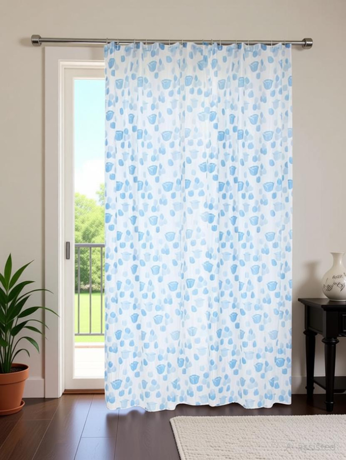 Image of CASA FURNISHING 213 cm (7 ft) Door PVC Curtain Single Curtain
